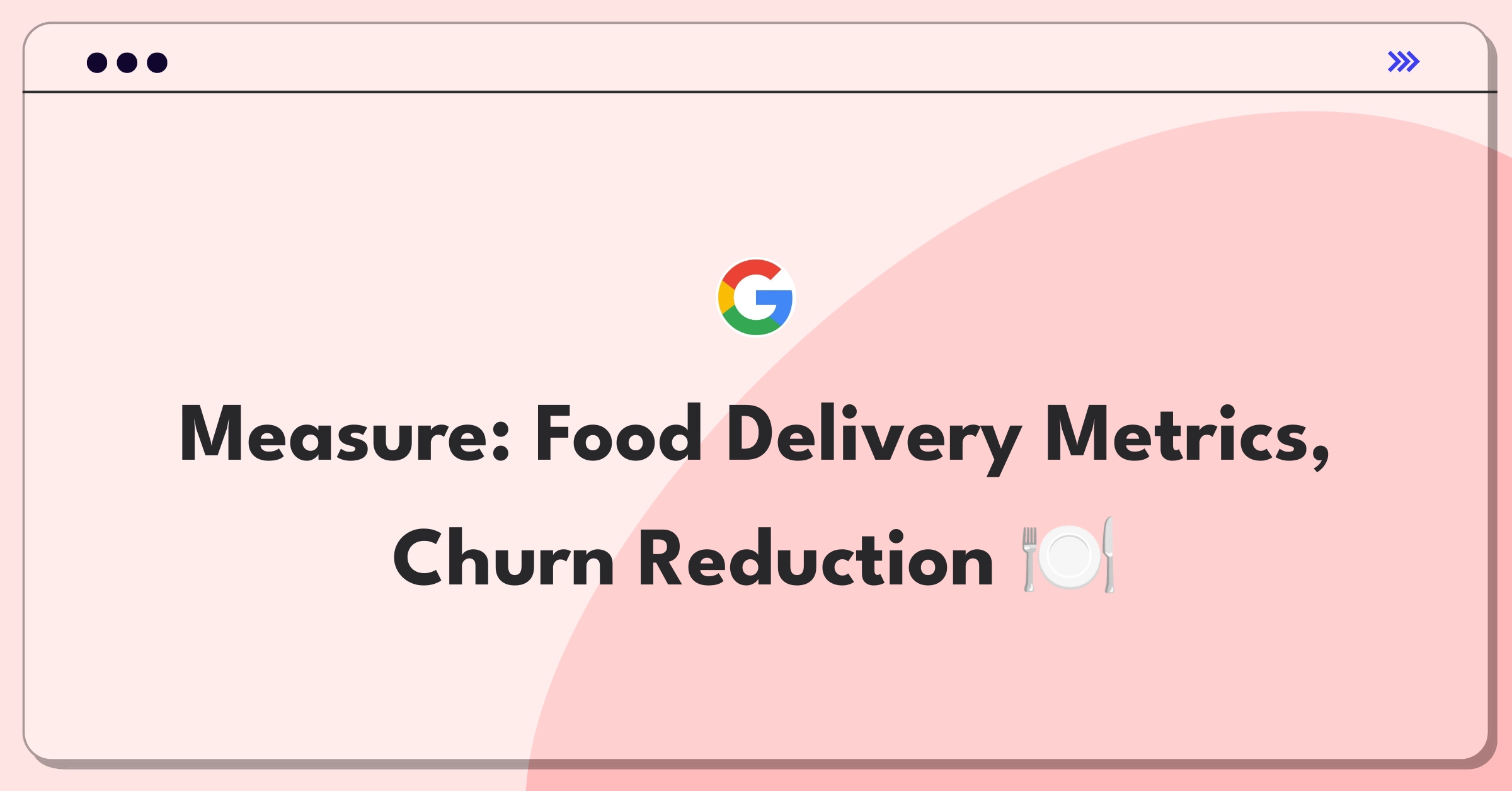 Product Management Analytics Question: Food delivery metrics dashboard with churn rate highlighted