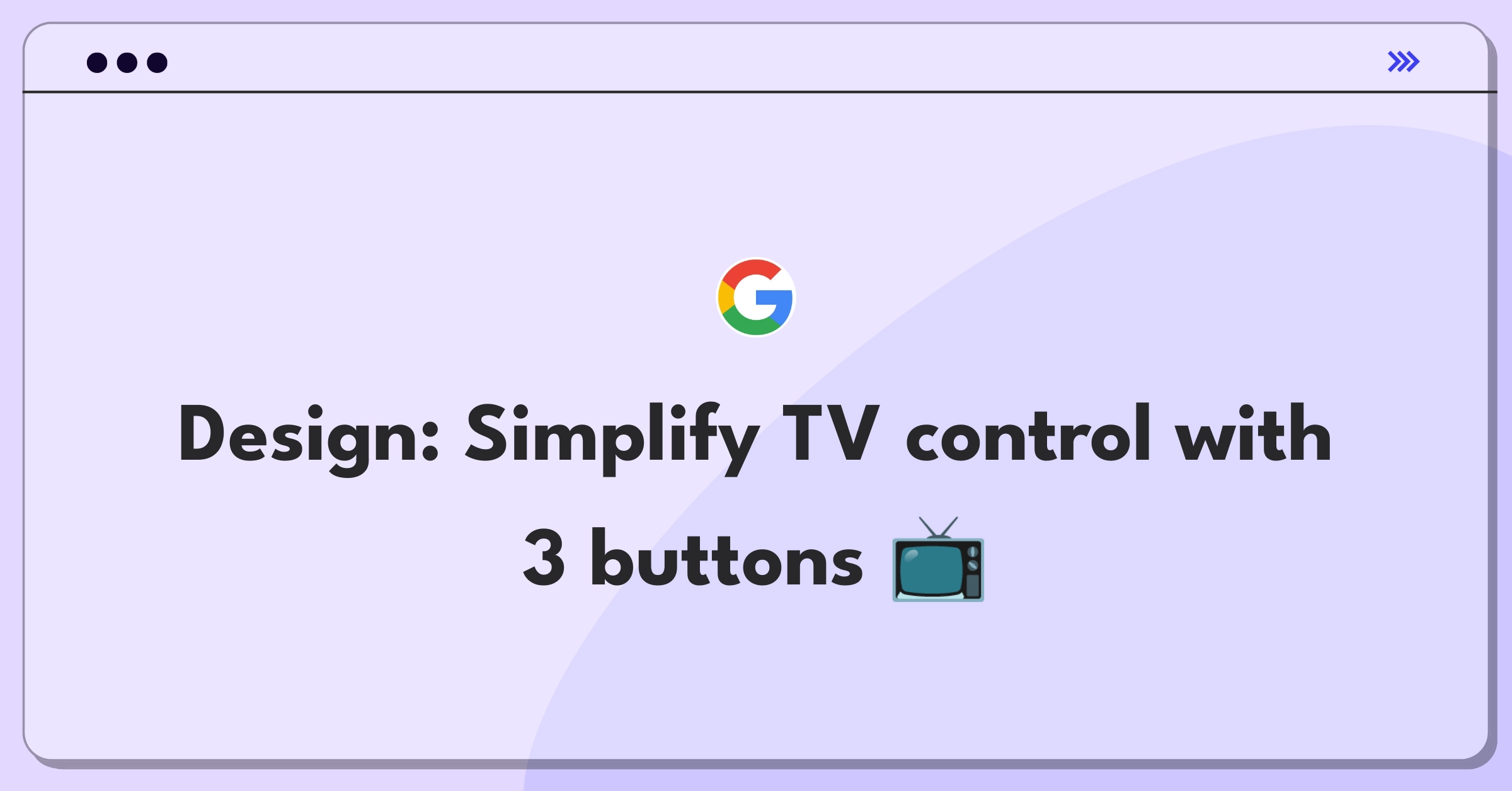 Product Management Design Question: Sketch of a minimalist 3-button remote control for TV