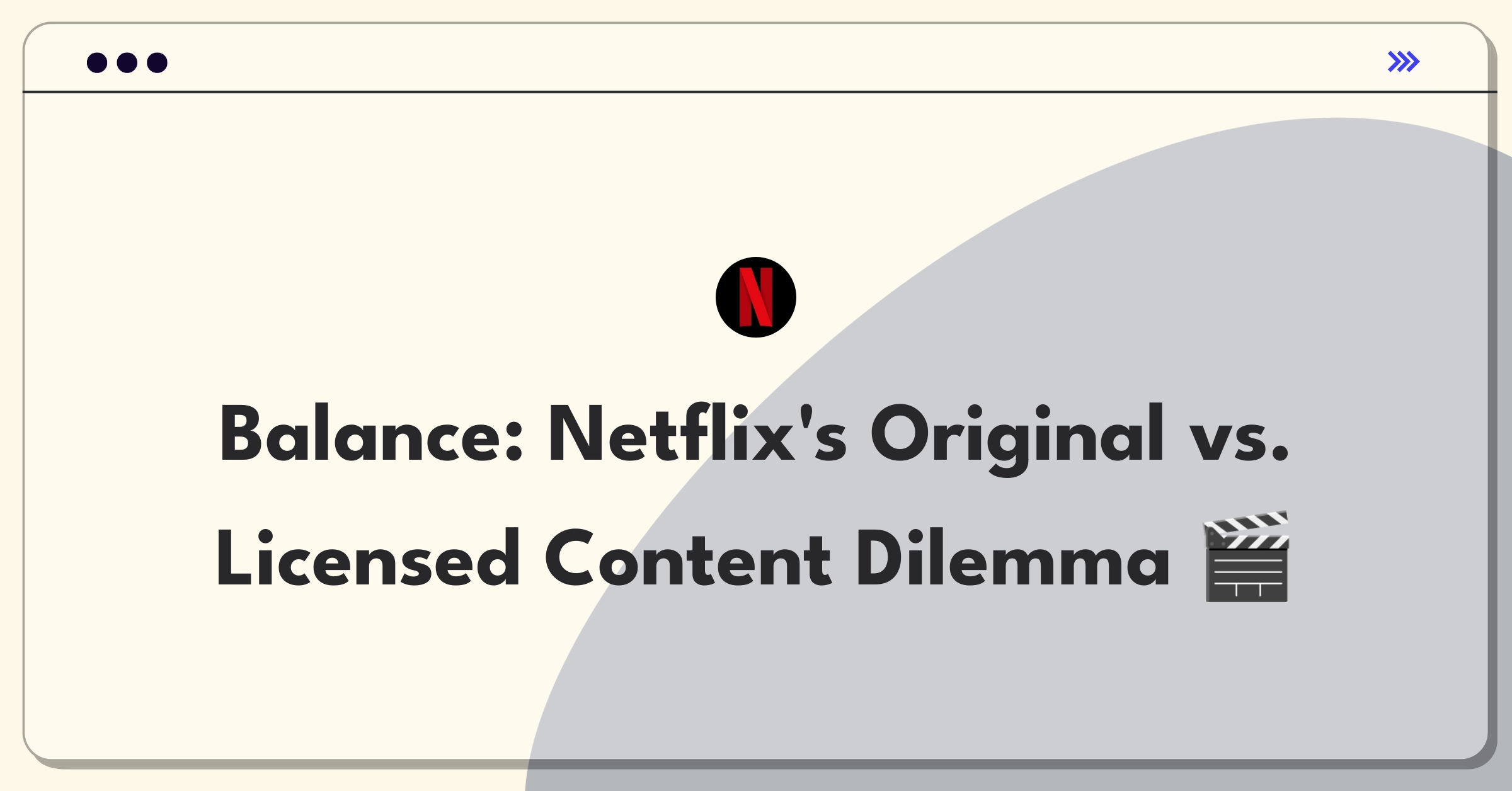 Product Management Trade-off Question: Netflix content strategy balancing original and licensed shows