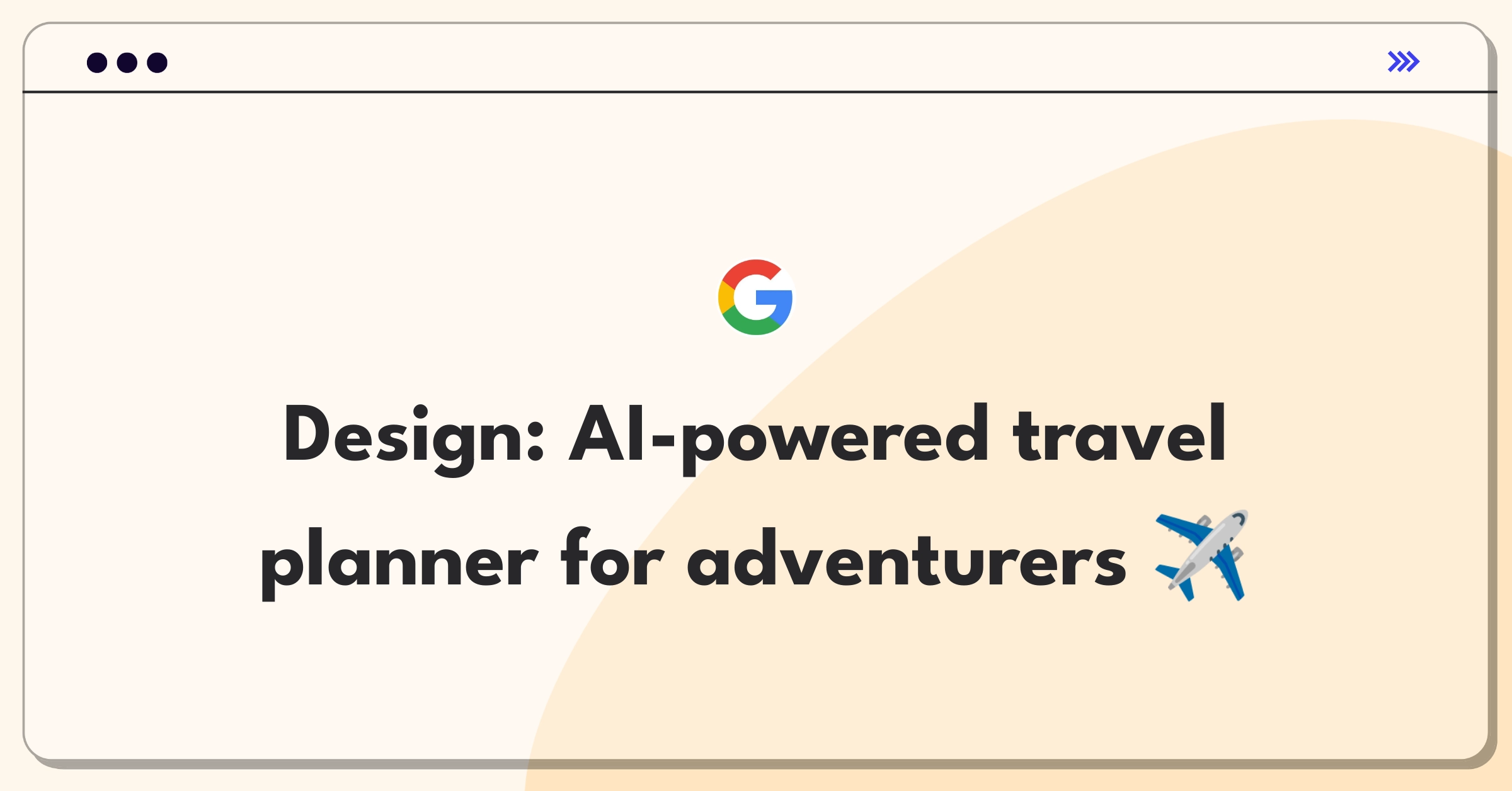 Product Management Design Question: Mobile app interface showing AI-curated travel itinerary and personalized recommendations