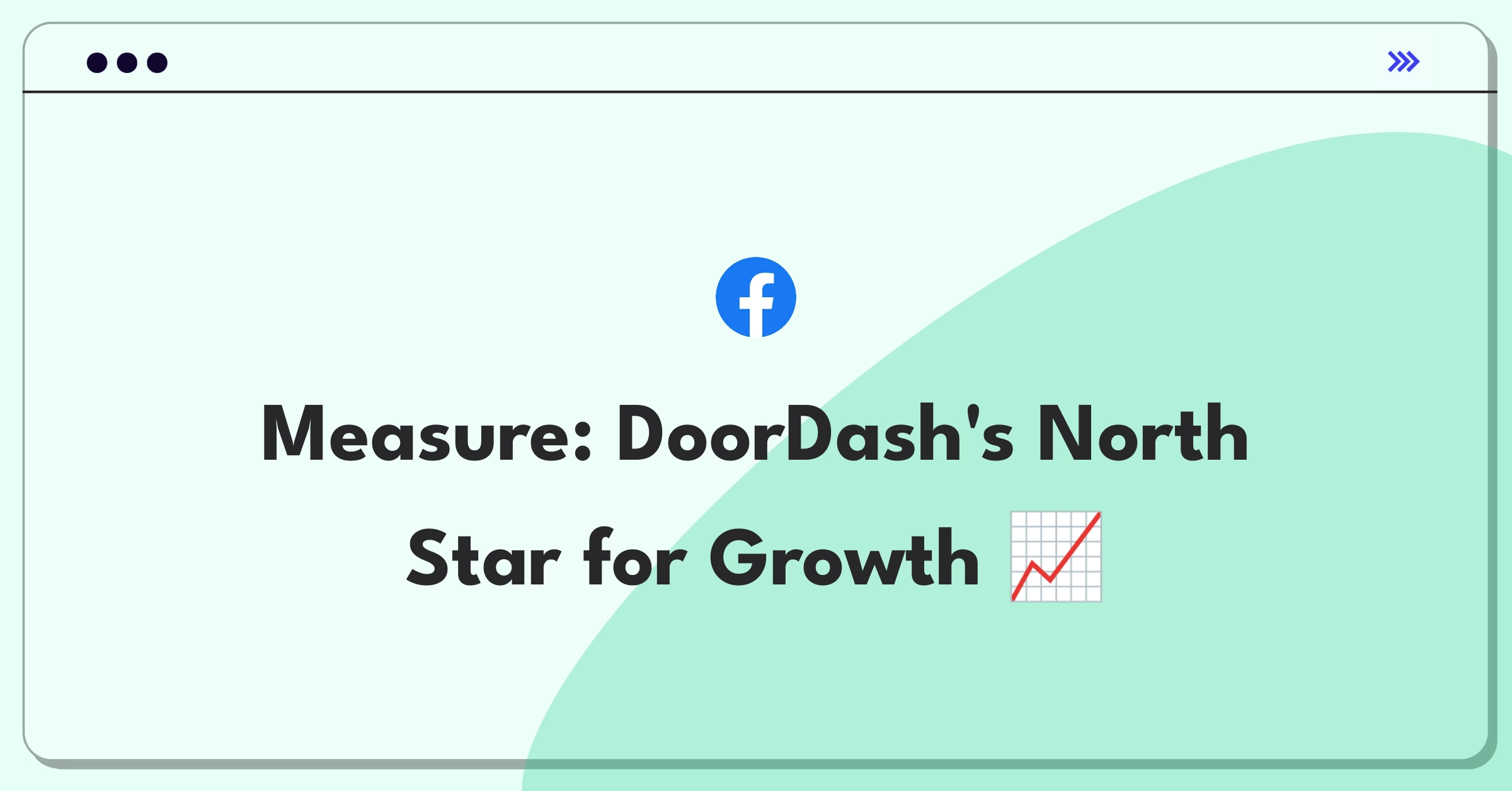 Product Management Success Metrics Question: DoorDash platform with key performance indicators and growth chart