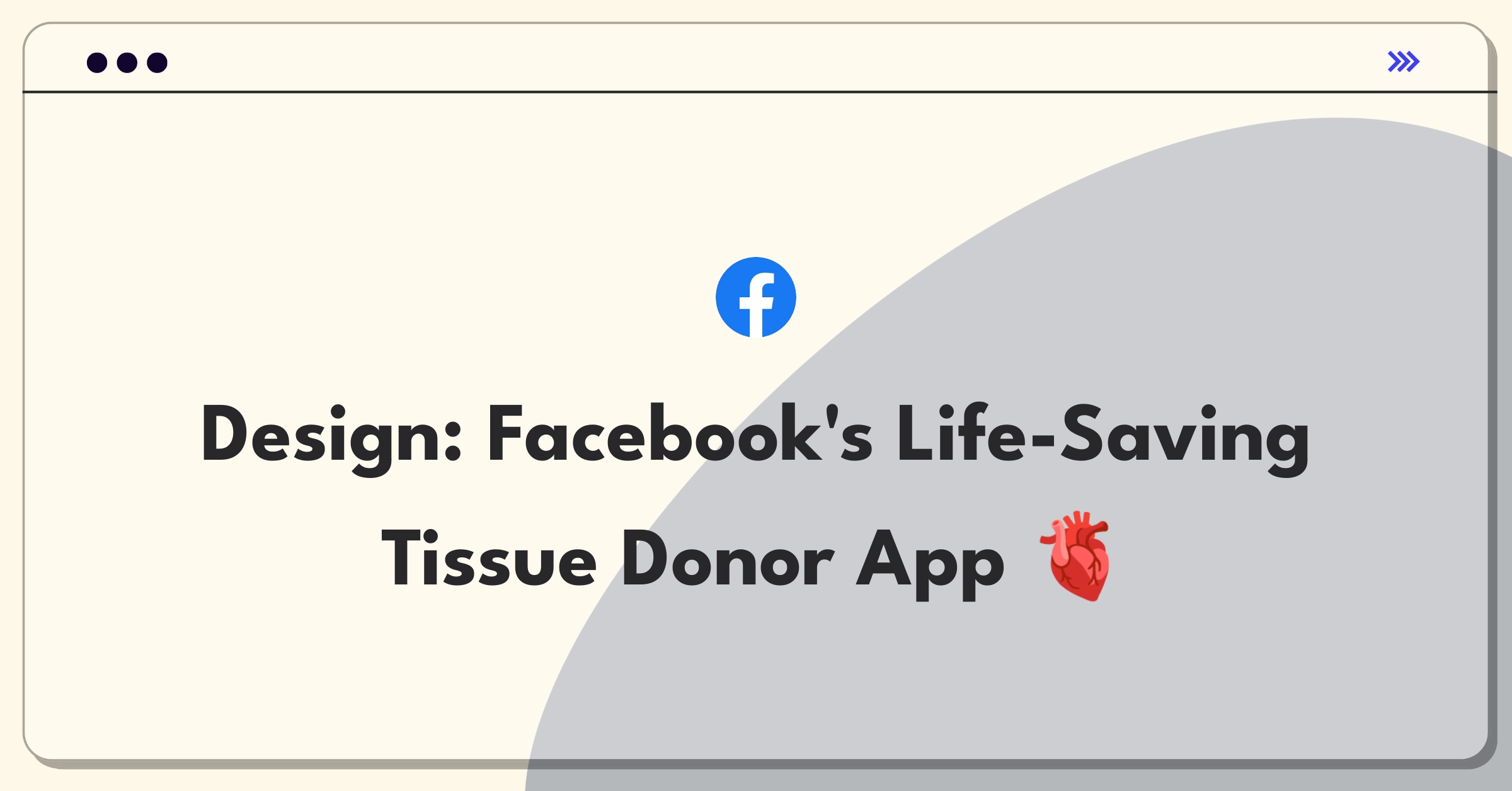 Product Management Design Question: Facebook tissue donor app concept with user engagement focus