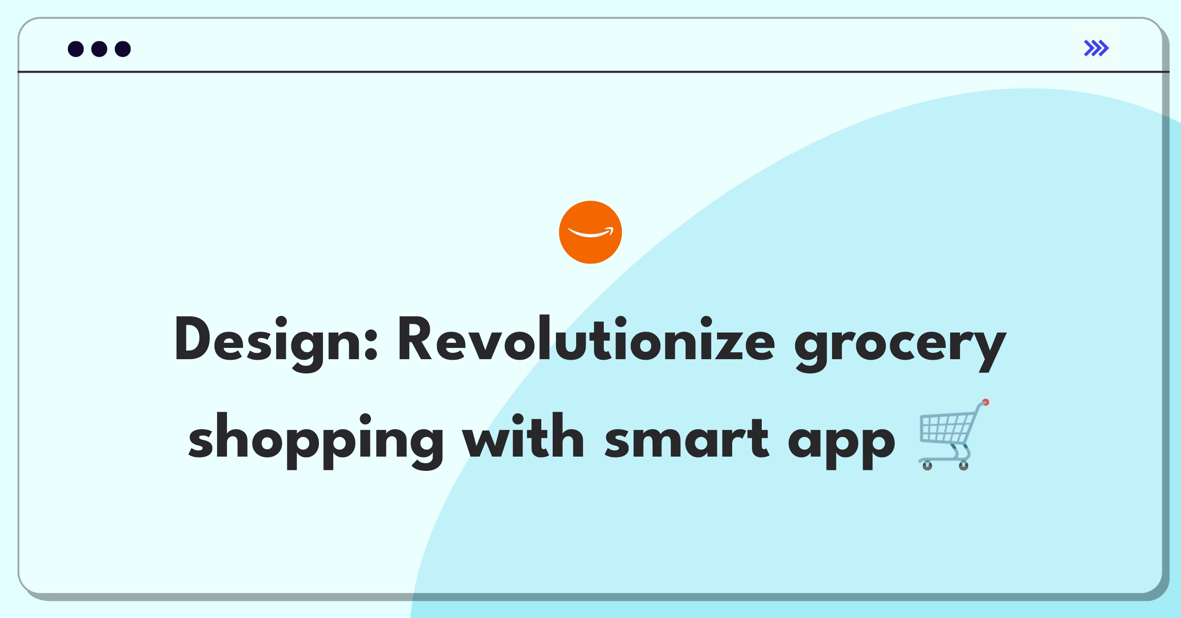 Product Management Design Question: Sketch of smartphone with grocery items and navigation arrows