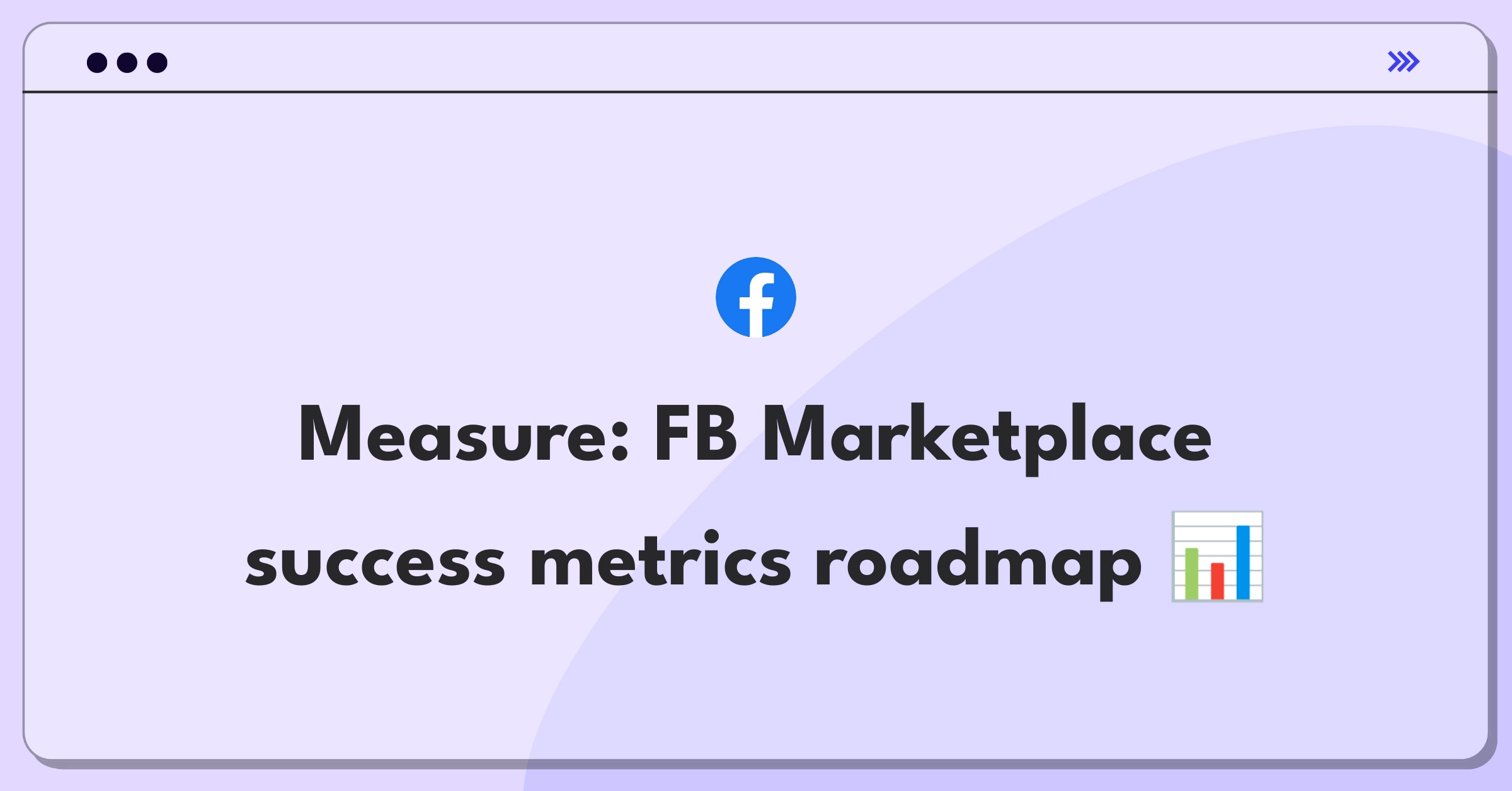 Product Management Metrics Question: Facebook Marketplace goals and success indicators visualization