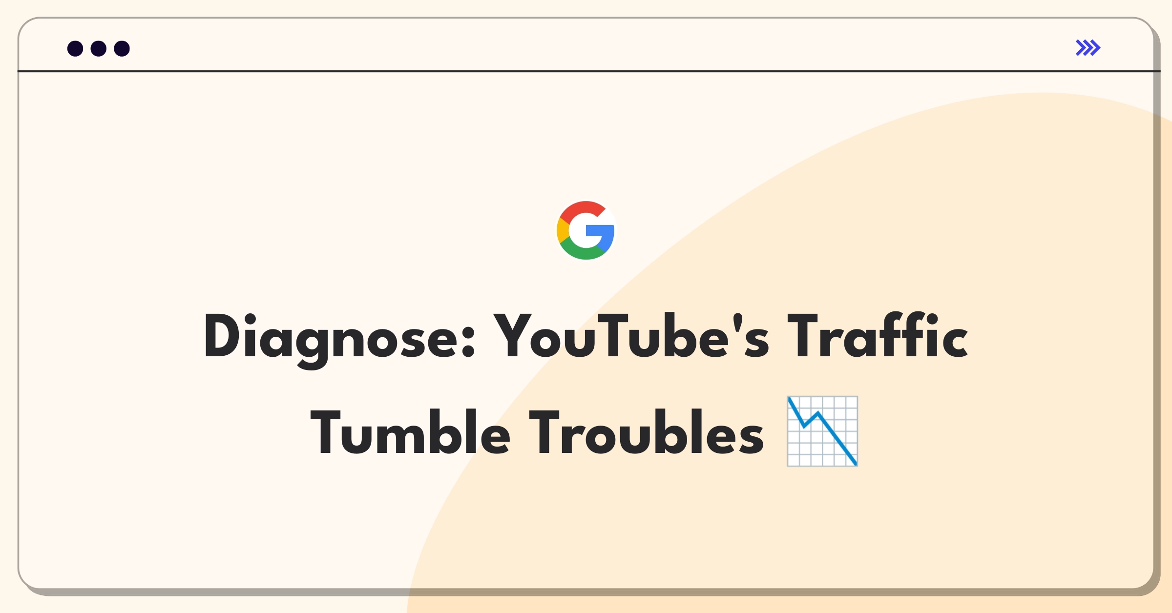 Product Management Root Cause Analysis Question: Investigating YouTube traffic decline and reporting to management