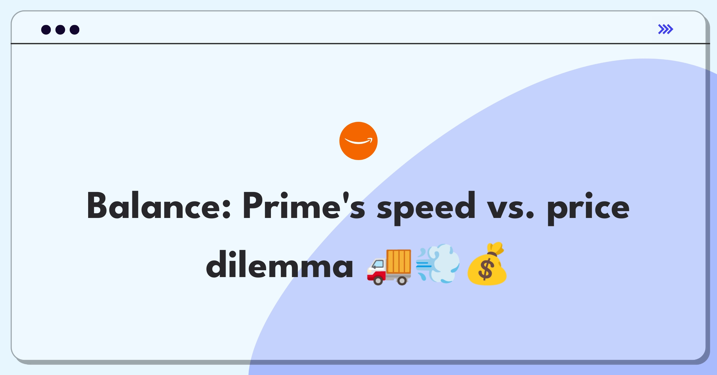 Product Management Trade-off Question: Amazon Prime delivery speed versus membership price decision matrix