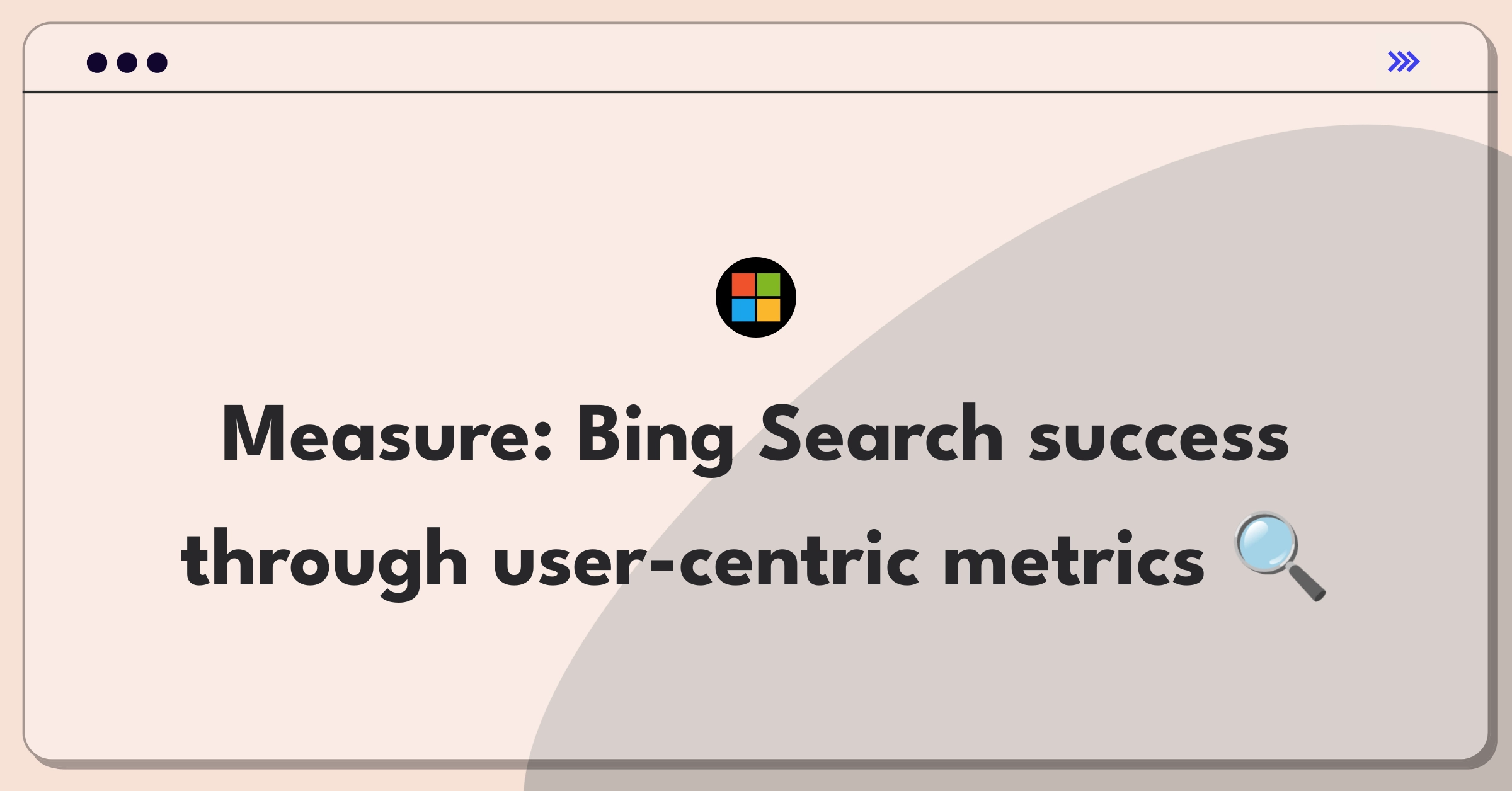 Product Management Success Metrics Question: Bing Search ranking algorithm effectiveness measurement