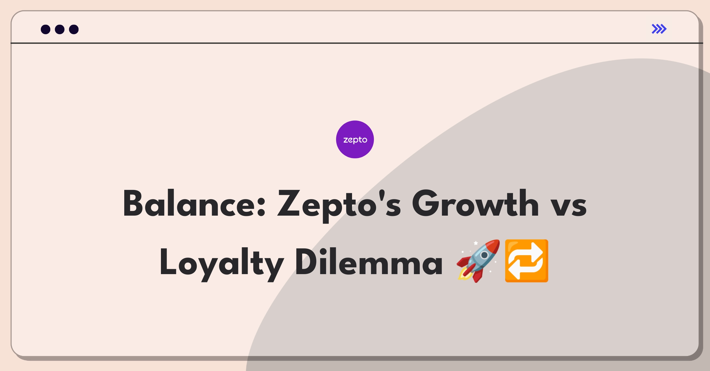 Product Management Trade-off Question: Zepto customer acquisition versus user retention strategy visualization