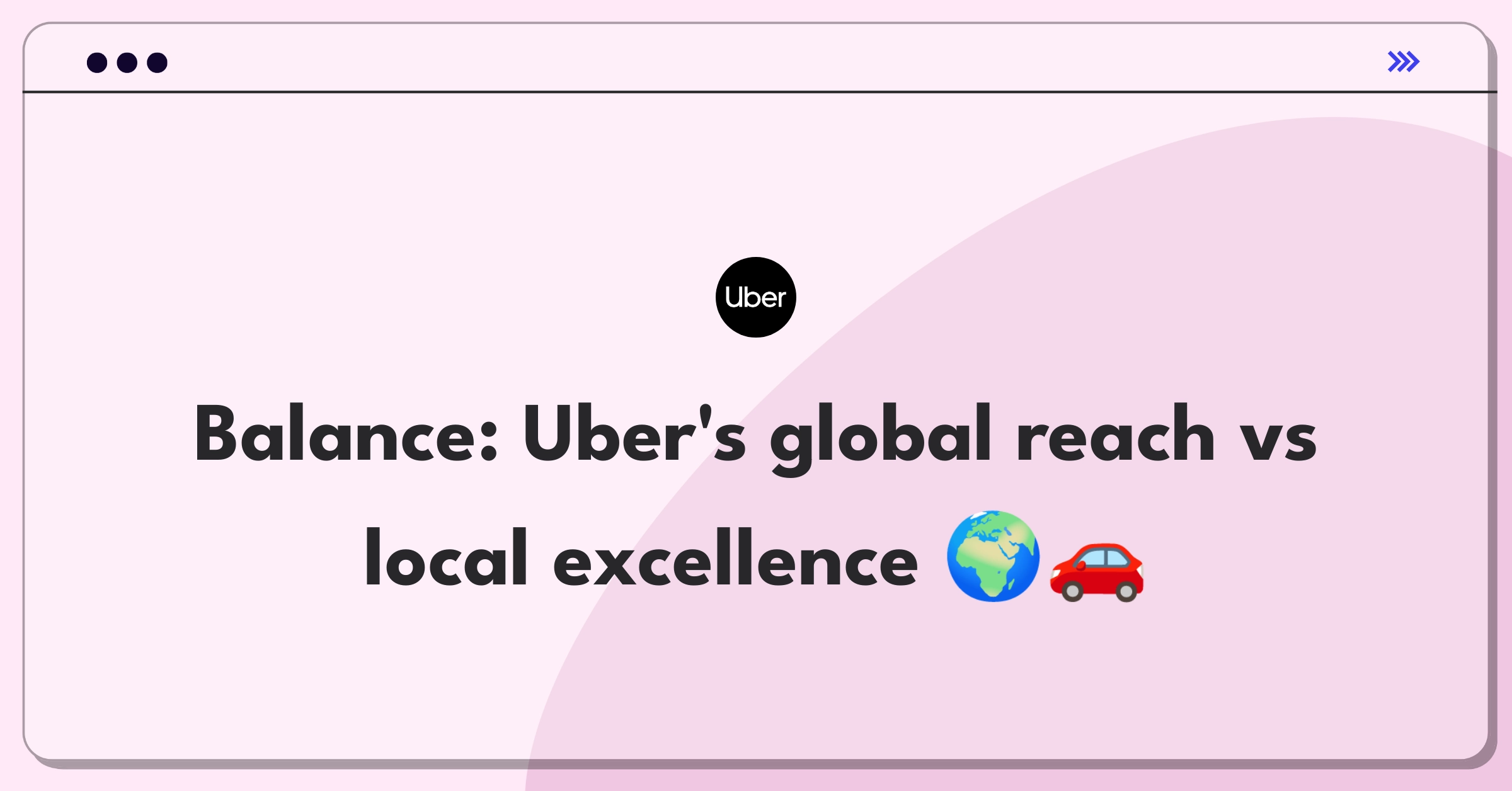 Product Management Trade-off Question: Uber driver picking up passenger, world map in background