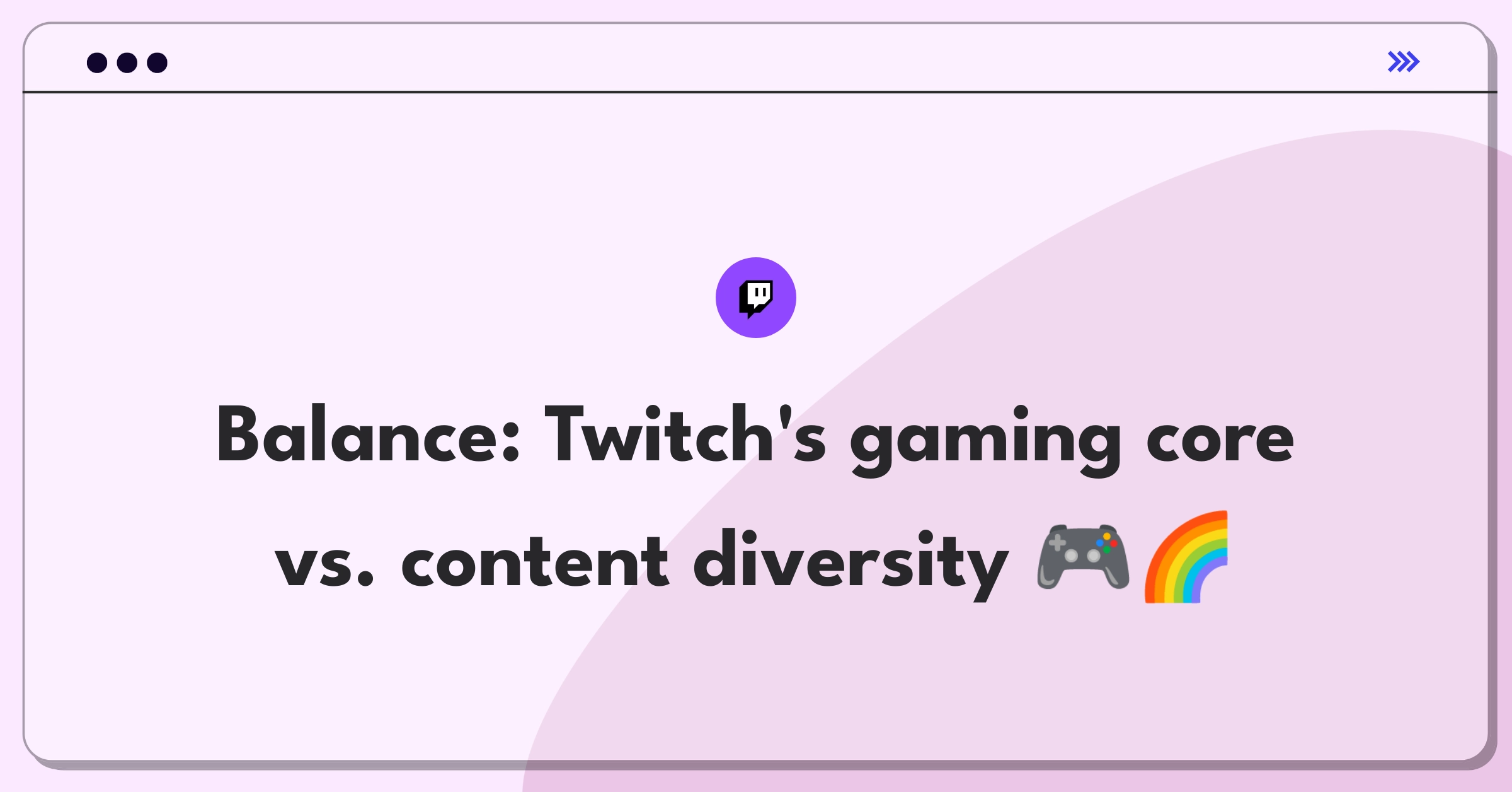 Product Management Strategy Question: Twitch platform expansion vs. core feature enhancement tradeoff analysis