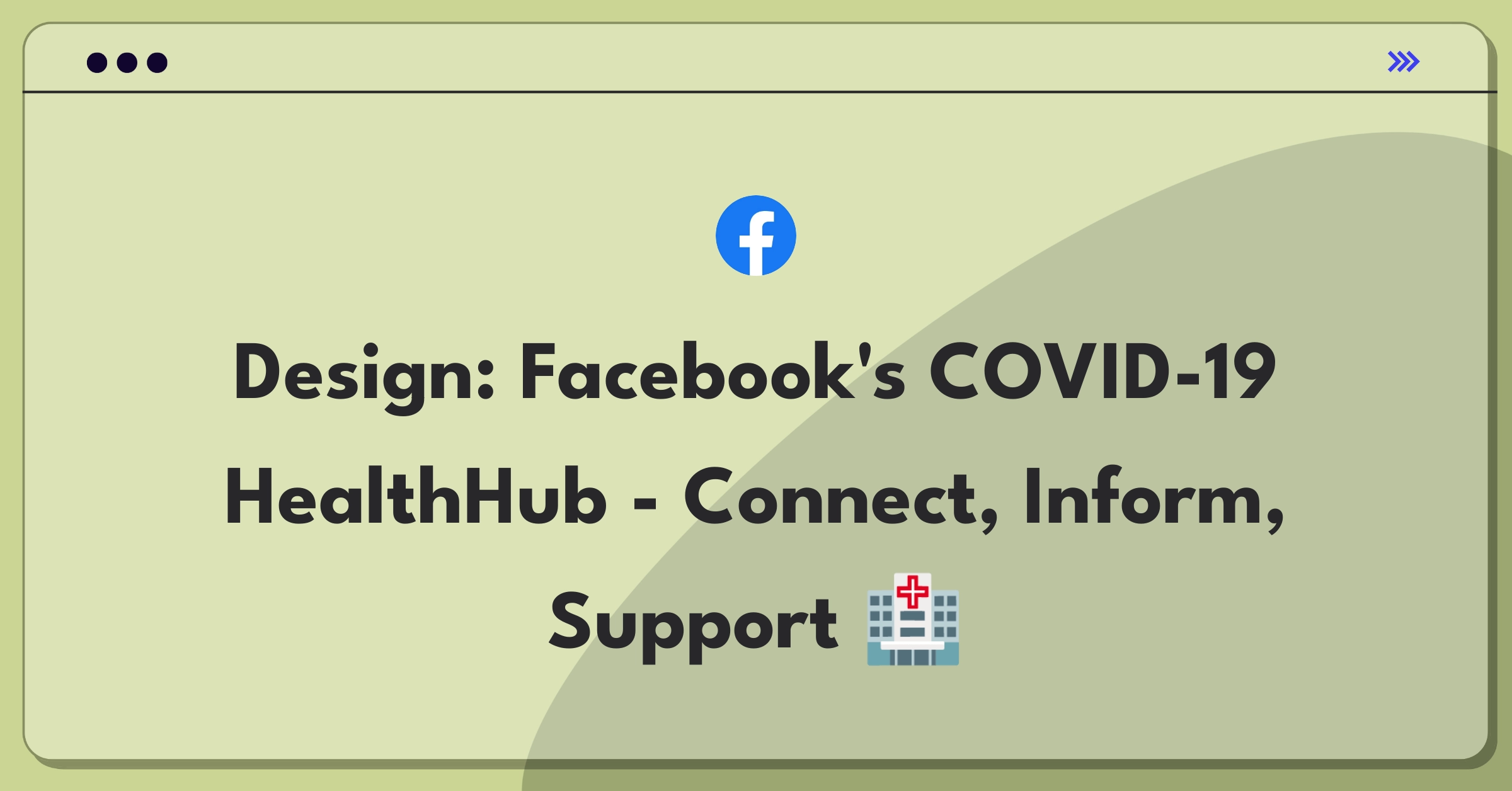 Product Management Design Question: Facebook healthcare app concept for COVID-19 information and community support