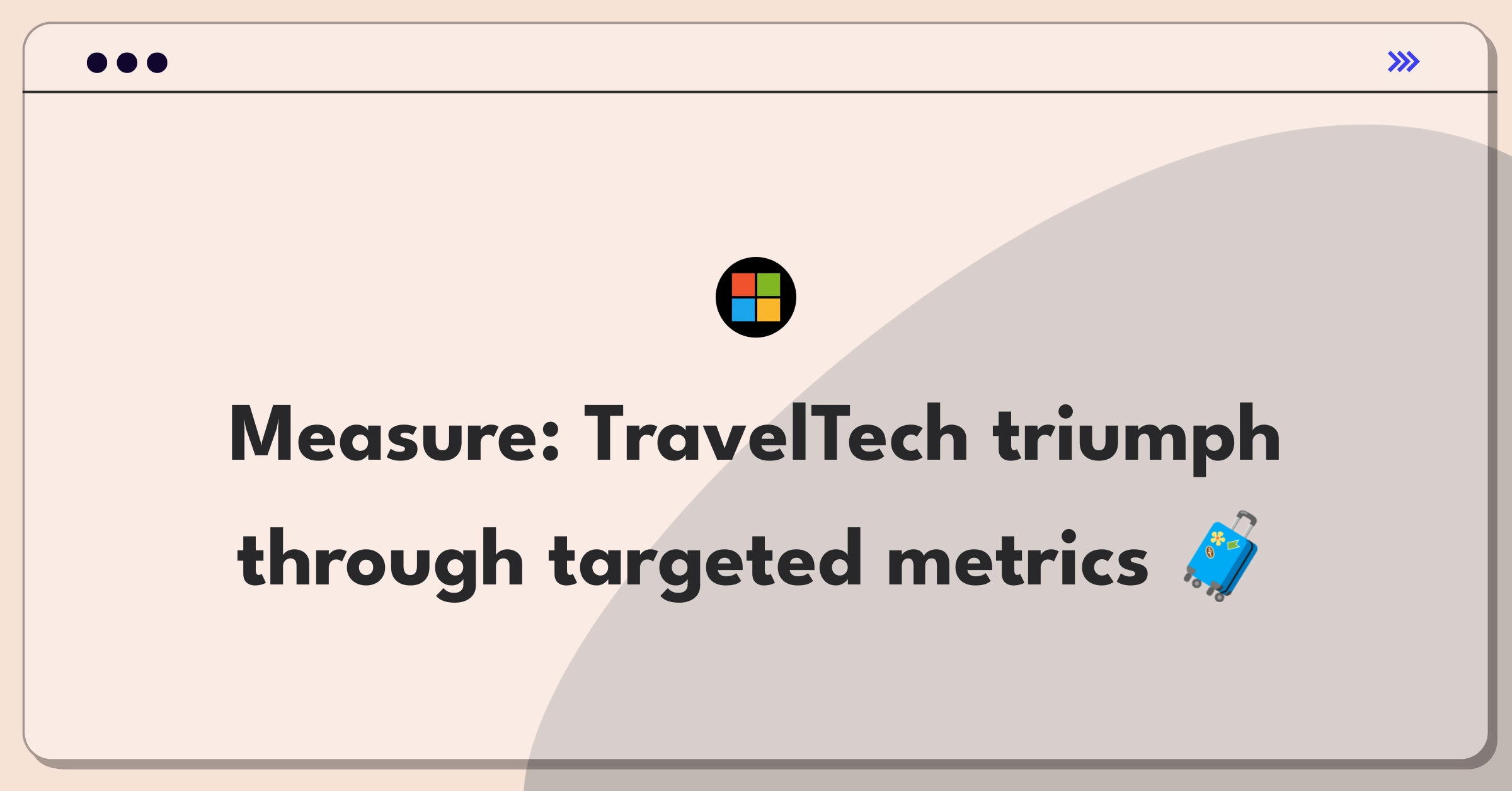 Product Management Analytics Question: TravelTech company dashboard showing key performance indicators