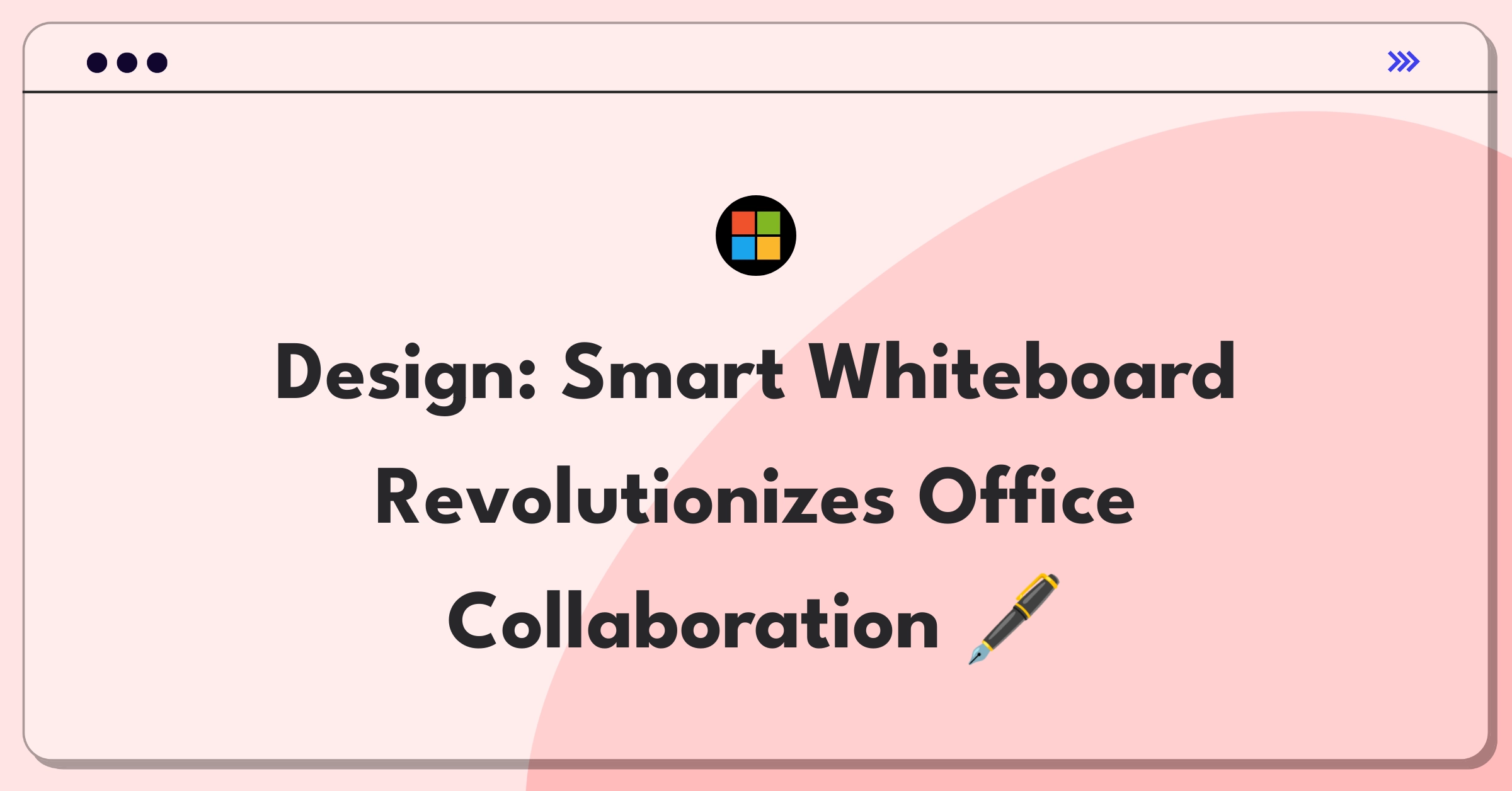 Product Management Design Question: Smart whiteboard concept for enhancing office collaboration and remote work