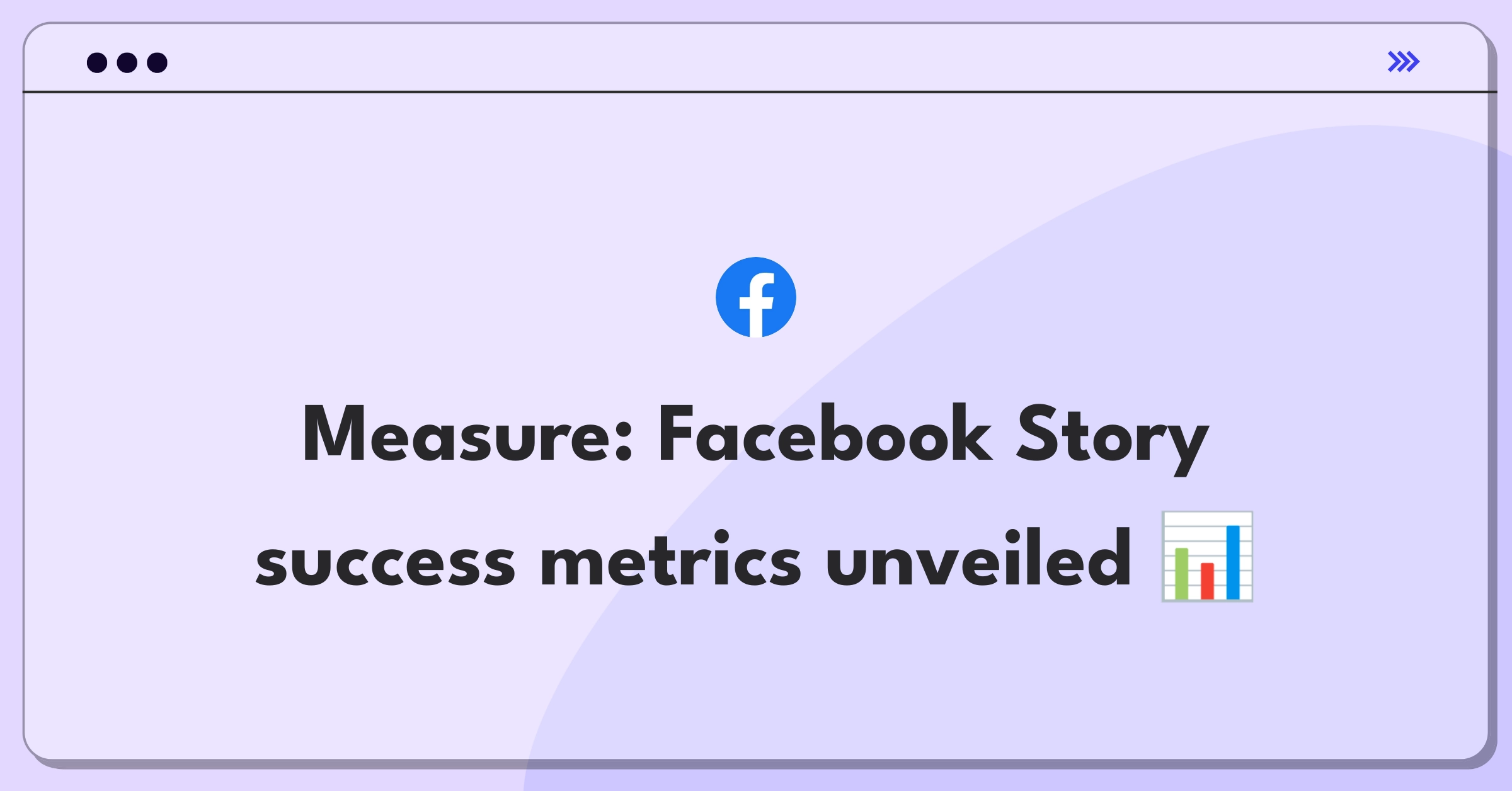 Product Management Metrics Question: Facebook Story KPIs and success indicators visualization