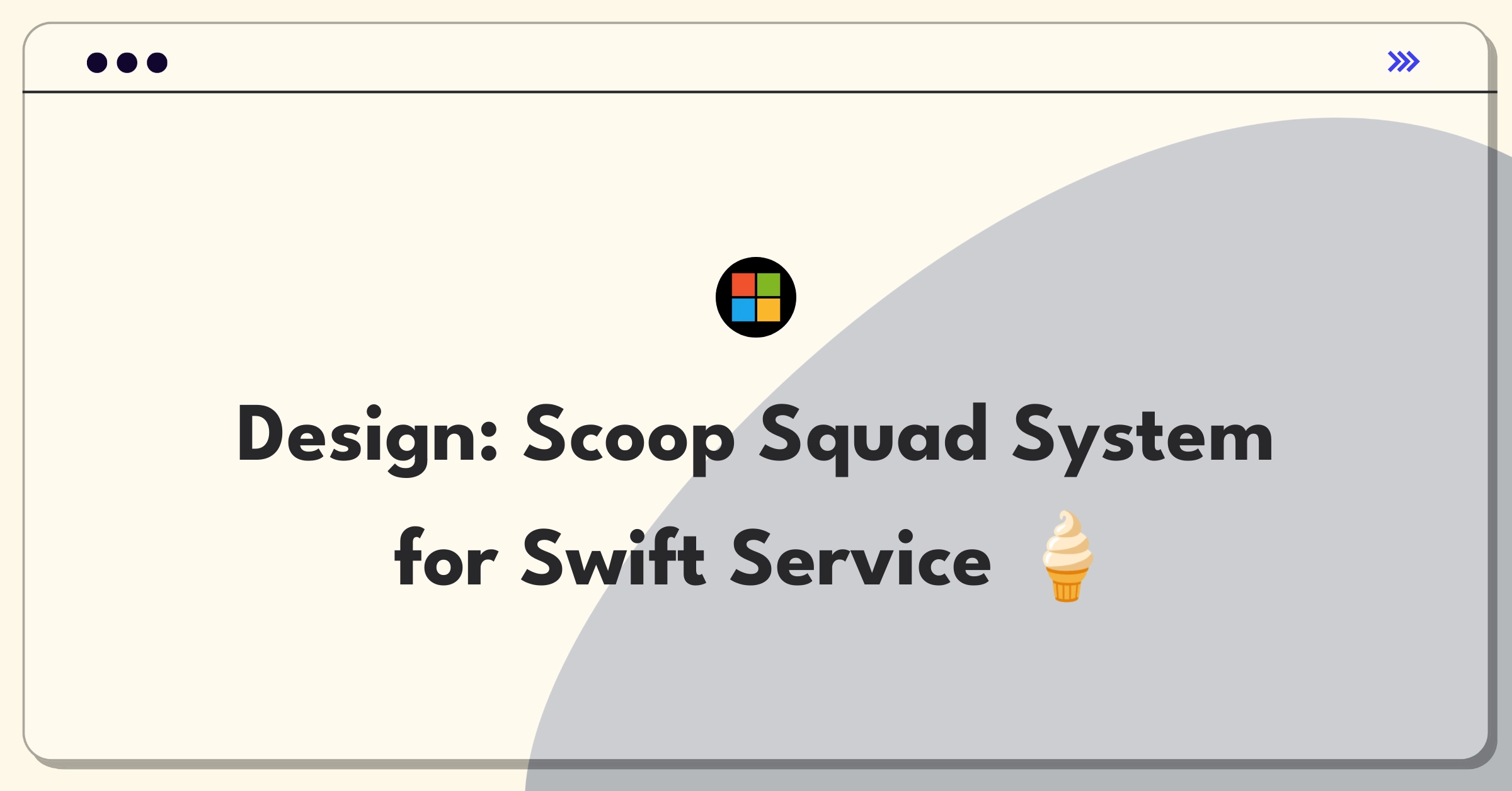 Product Management Design Question: Ice cream shop queue management and service optimization illustration