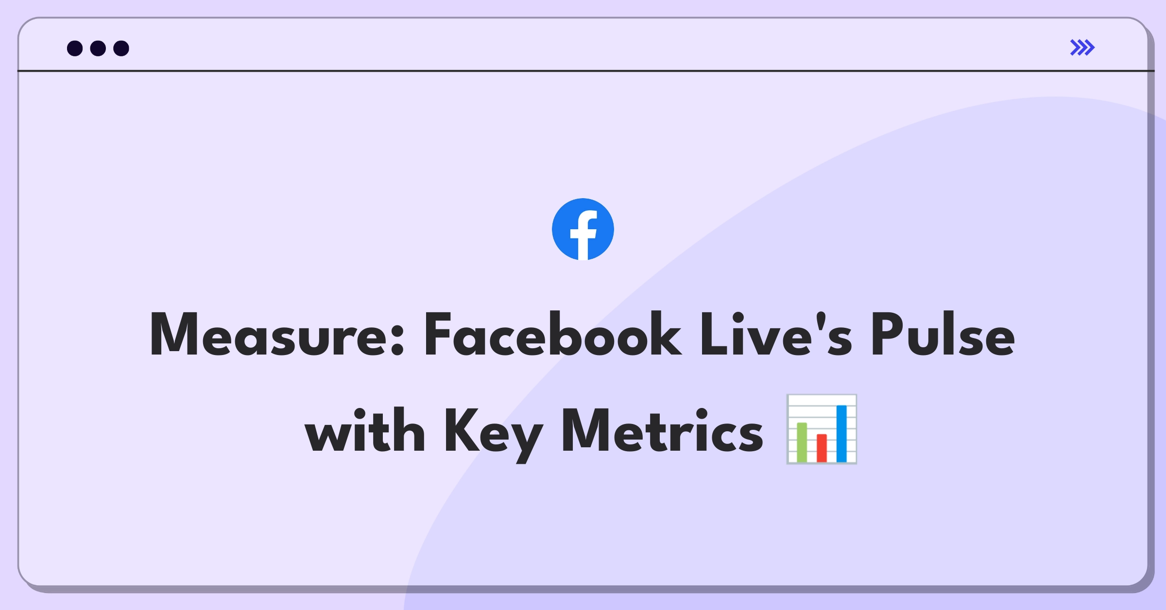 Product Management Success Metrics Question: Executive dashboard for Facebook Live video streaming