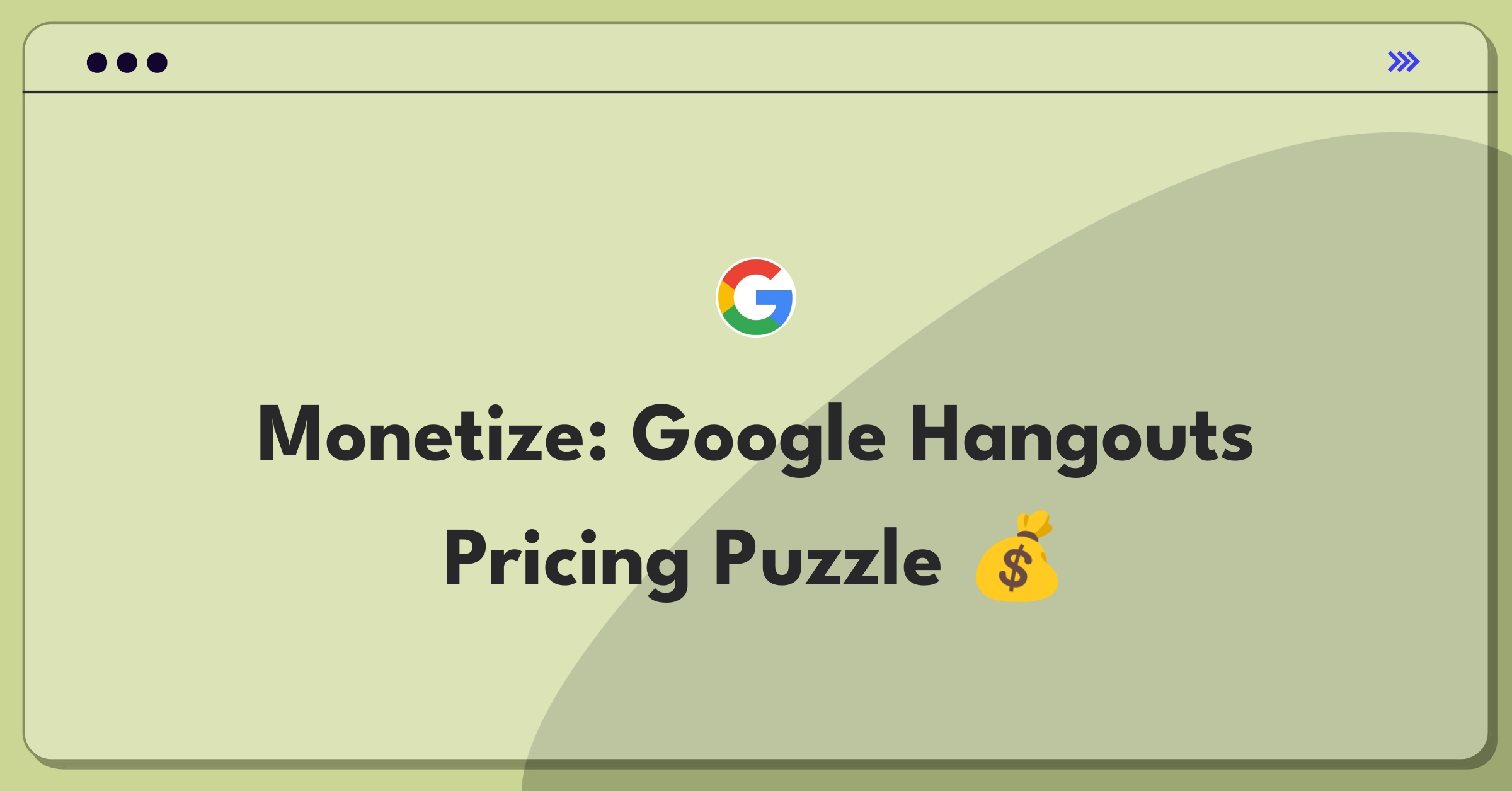 Product Management Pricing Question: Google Hangouts monetization strategy whiteboard sketch