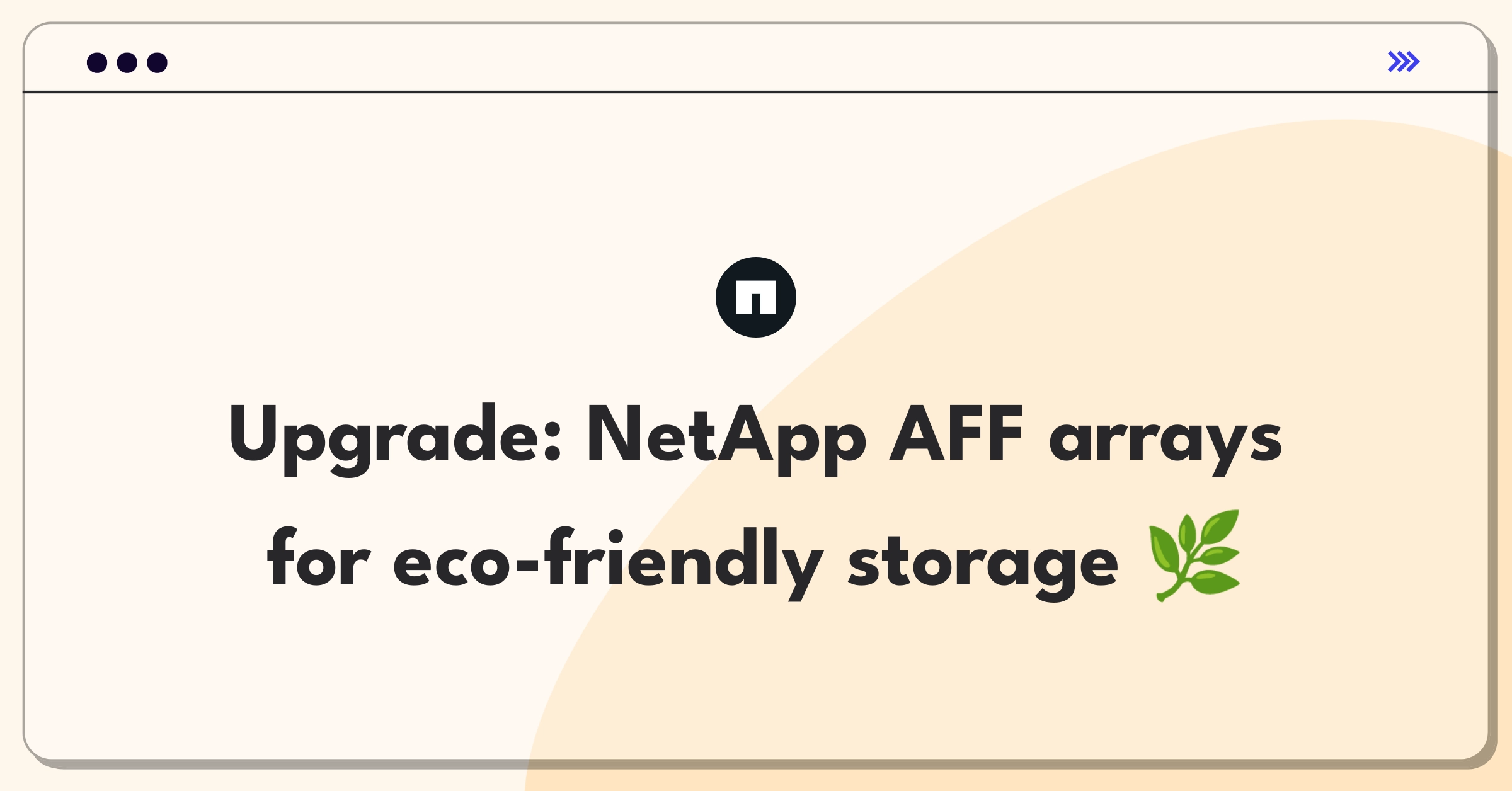 Product Management Improvement Question: NetApp AFF storage array energy efficiency optimization challenge