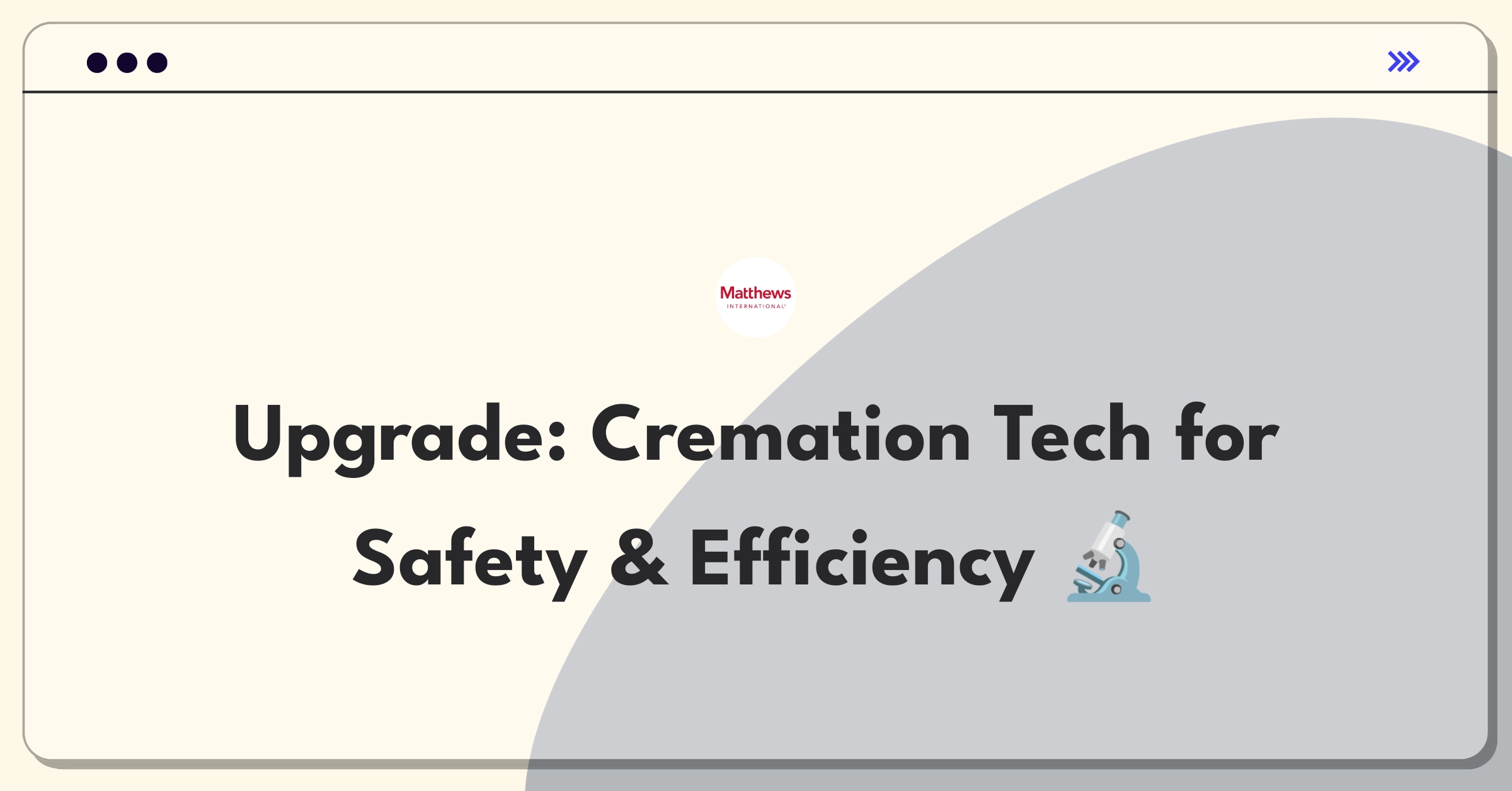 Product Management Improvement Question: Innovative features for cremation equipment efficiency and safety