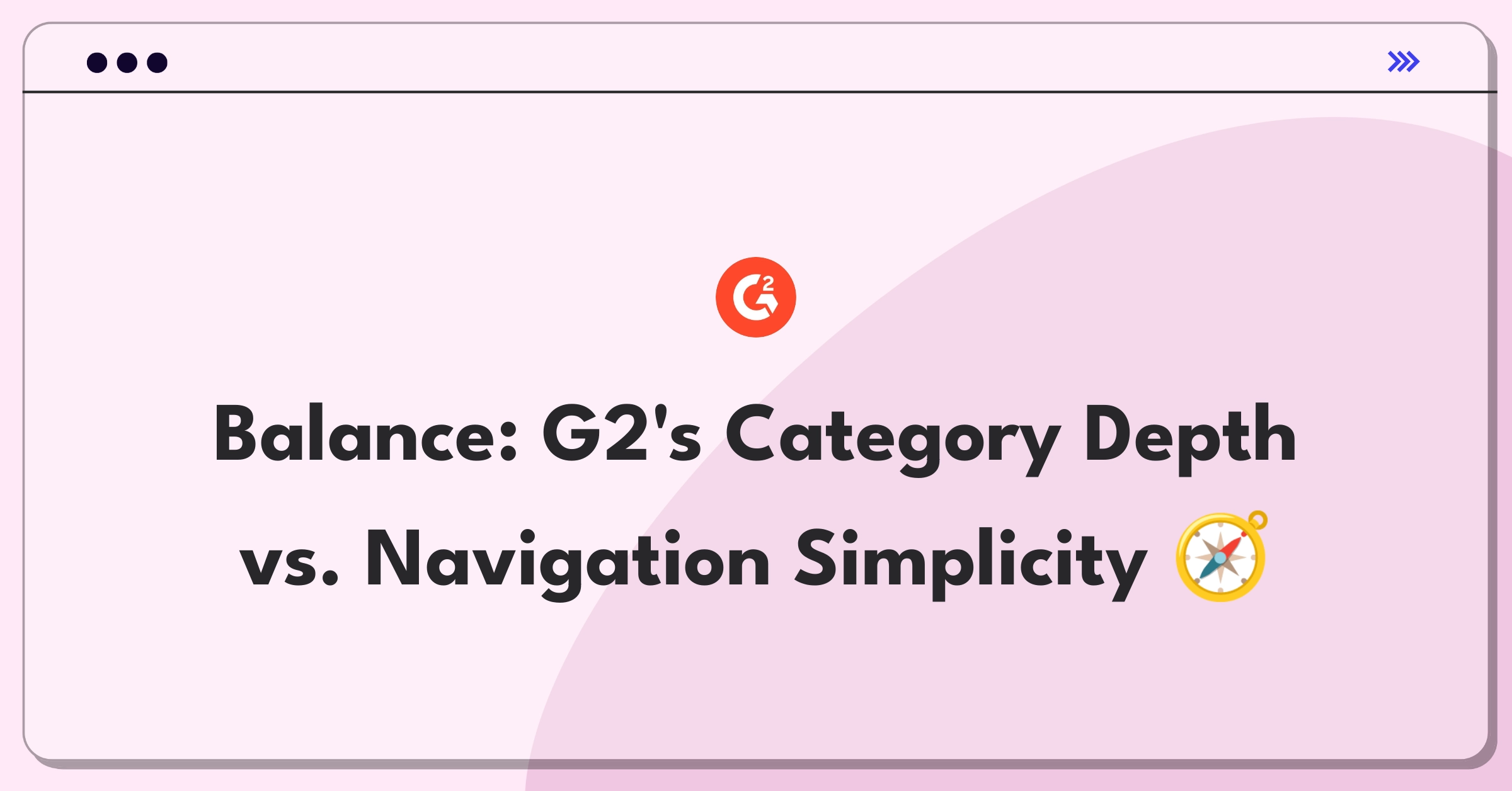 Product Management Trade-Off Question: G2 software category comprehensiveness versus user-friendly website navigation