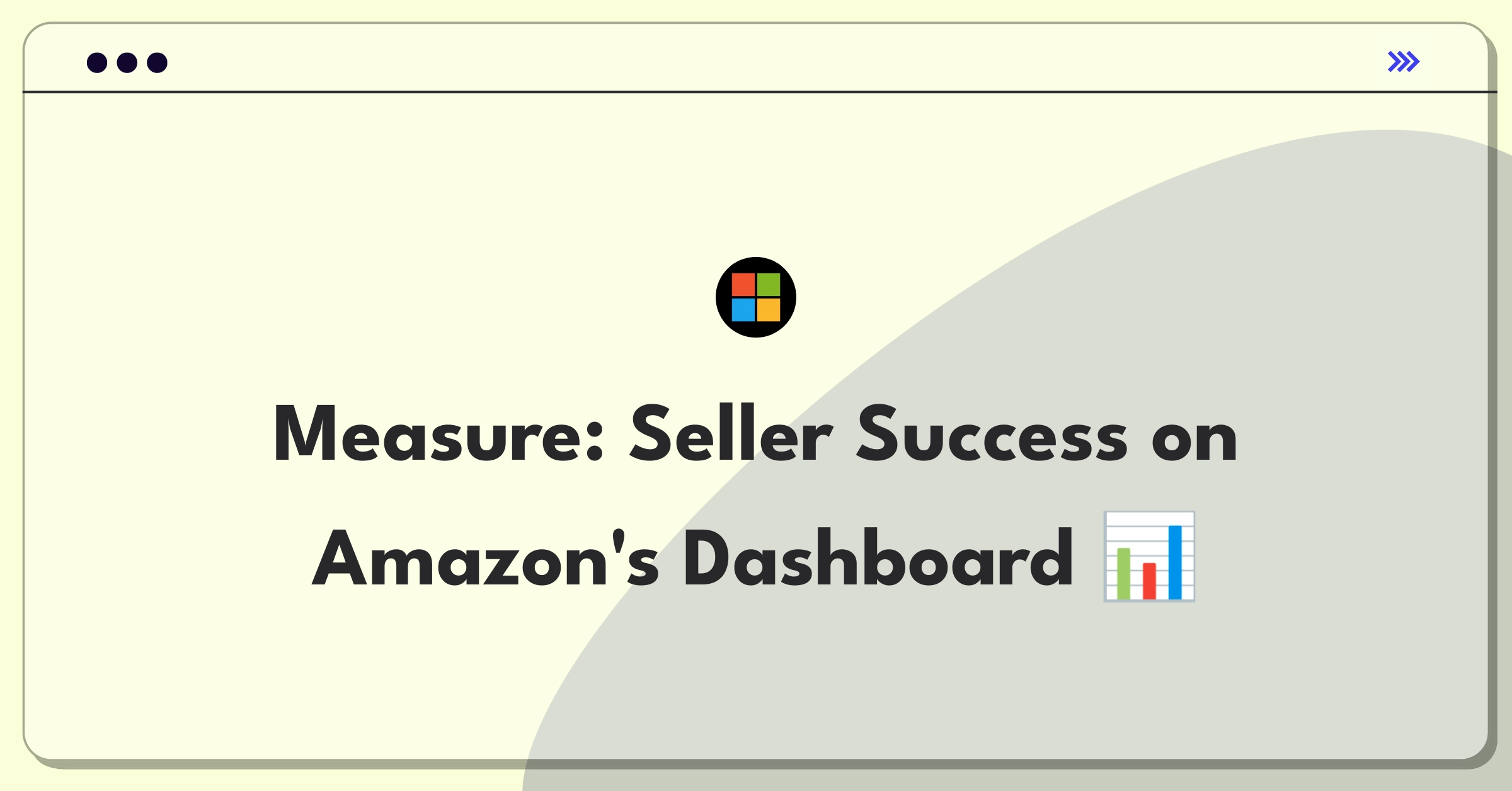 Product Management Success Metrics Question: Amazon seller dashboard with key performance indicators and graphs