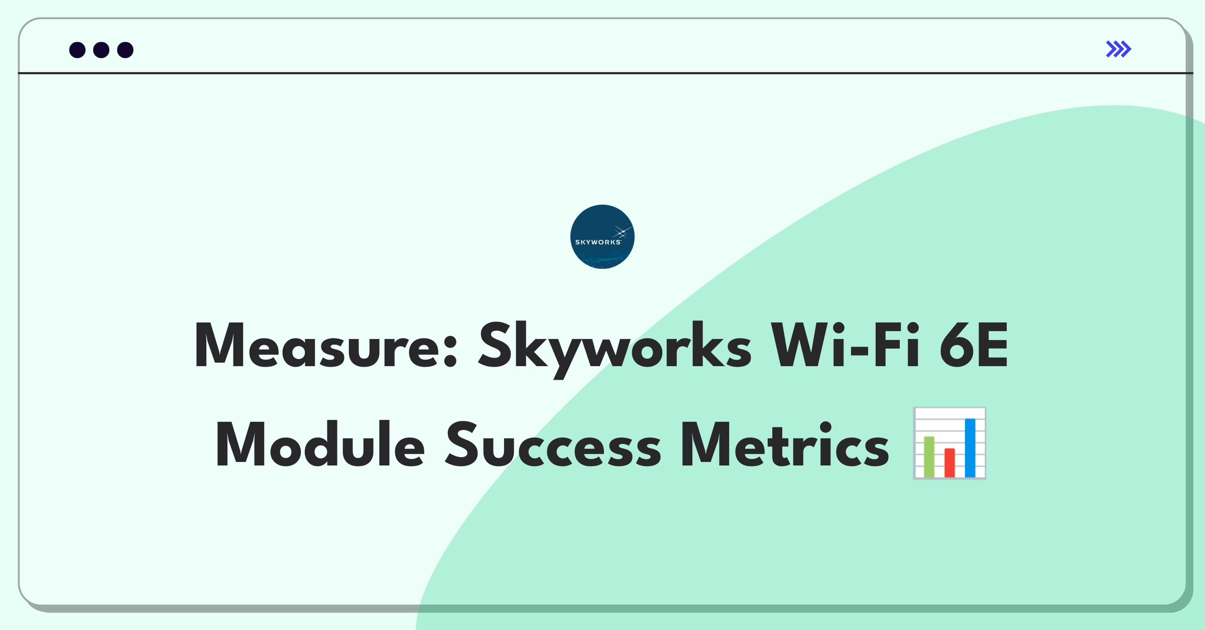 Product Management Analytics Question: Defining success metrics for Skyworks Solutions' Wi-Fi 6E front-end modules