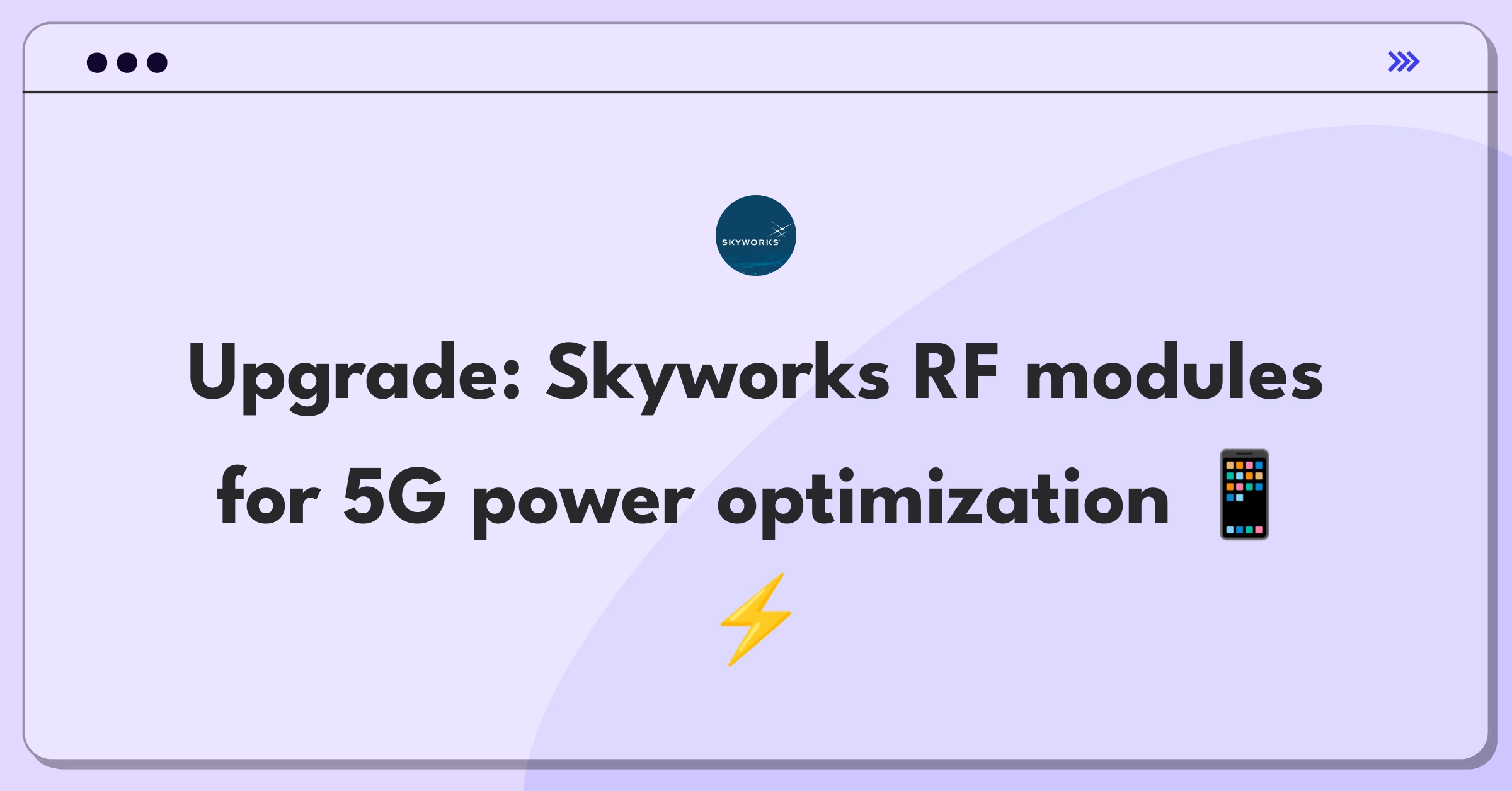 Product Management Improvement Question: Enhancing Skyworks RF front-end modules for 5G smartphone energy efficiency