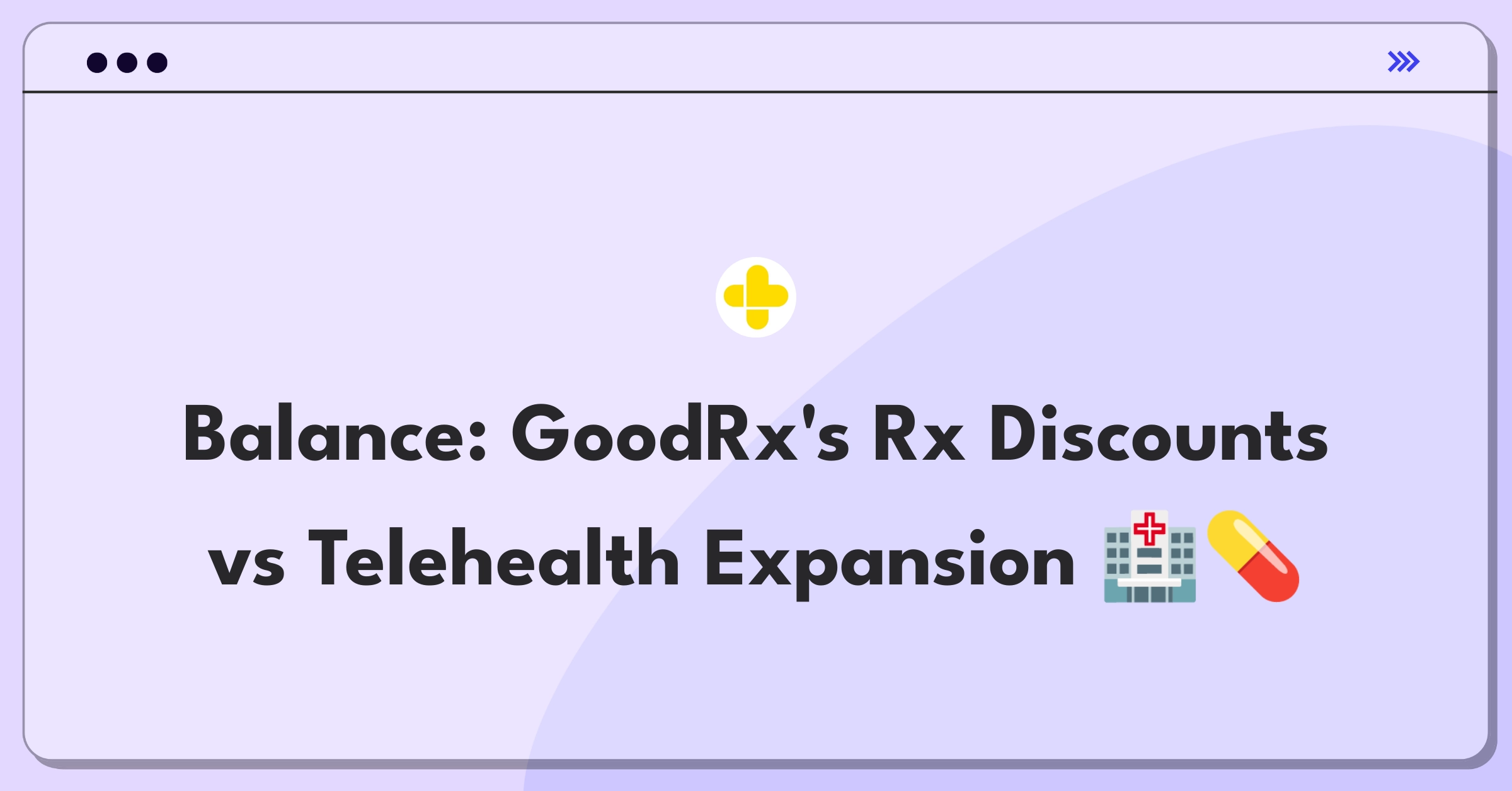 Product Management Trade-Off Question: GoodRx growth strategy balancing prescription discounts and telehealth services