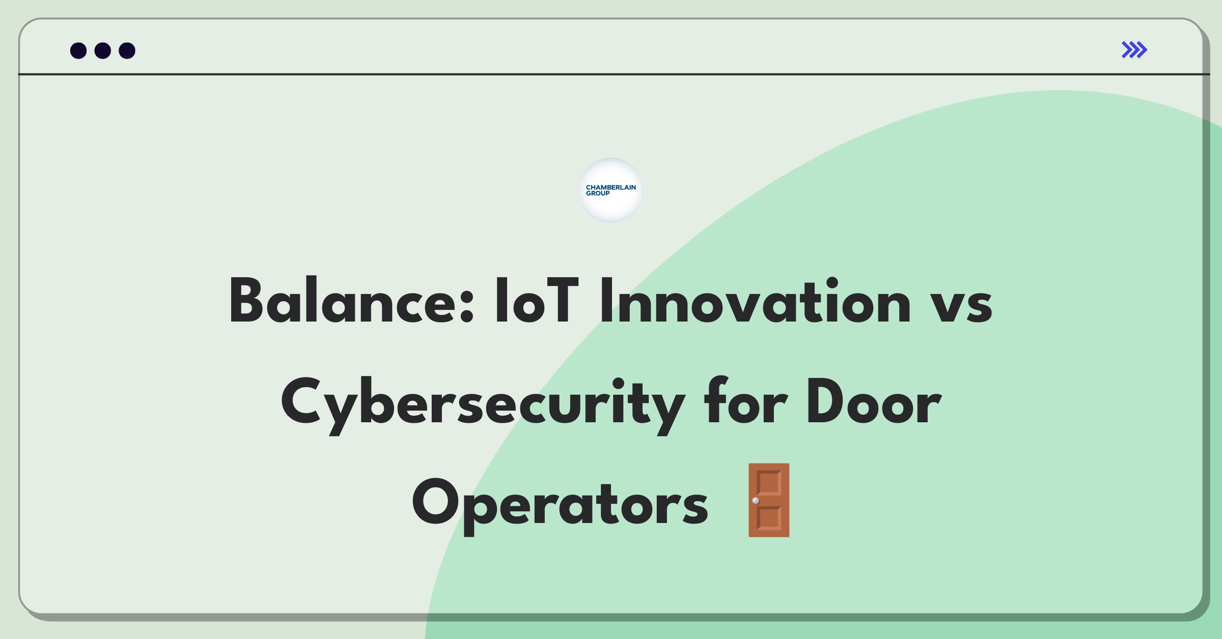 Product Management Trade-Off Question: Weighing IoT connectivity against cybersecurity risks for commercial door operators