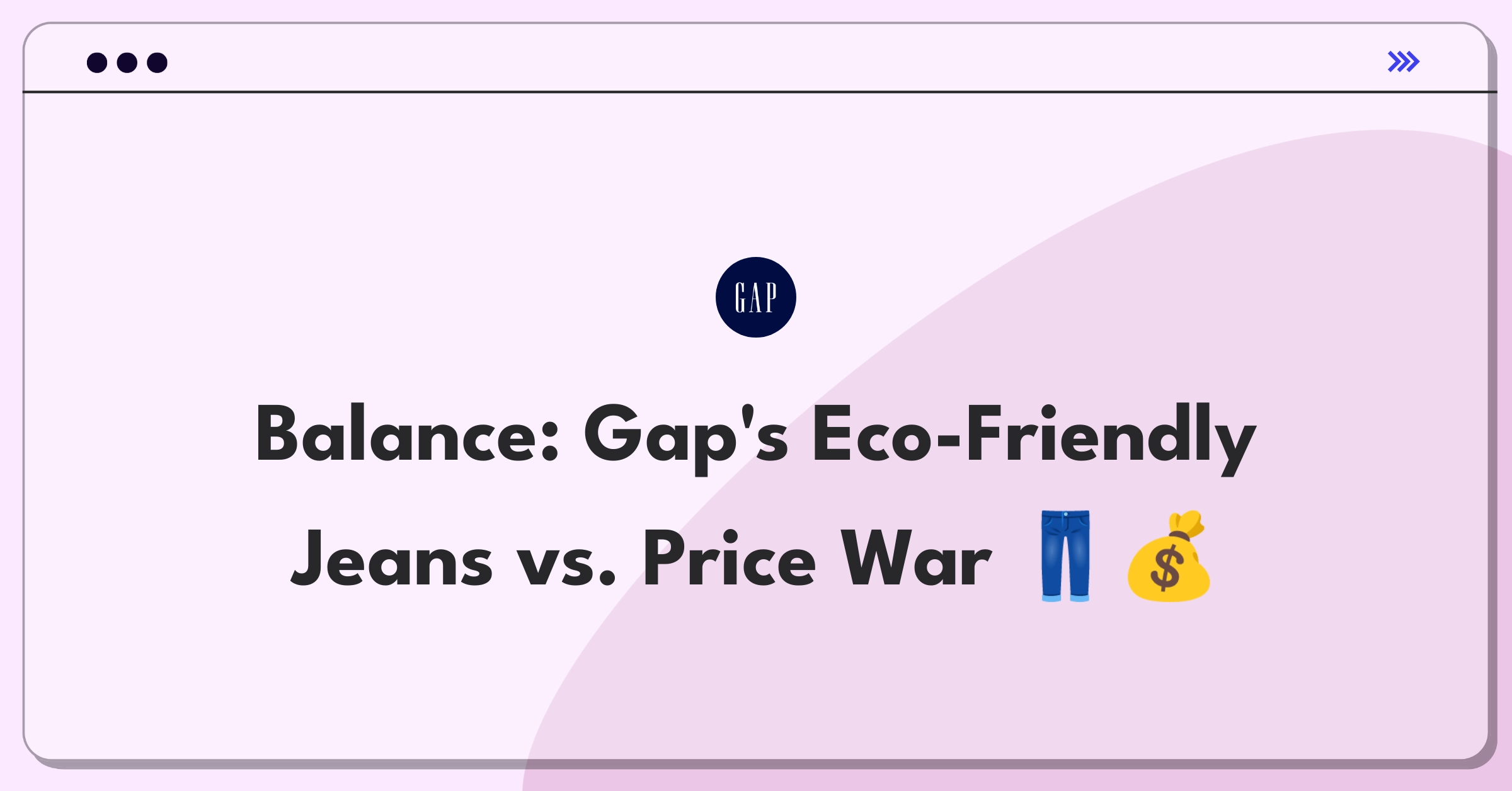 Product Management Trade-Off Question: Gap jeans sustainability and pricing strategy balance