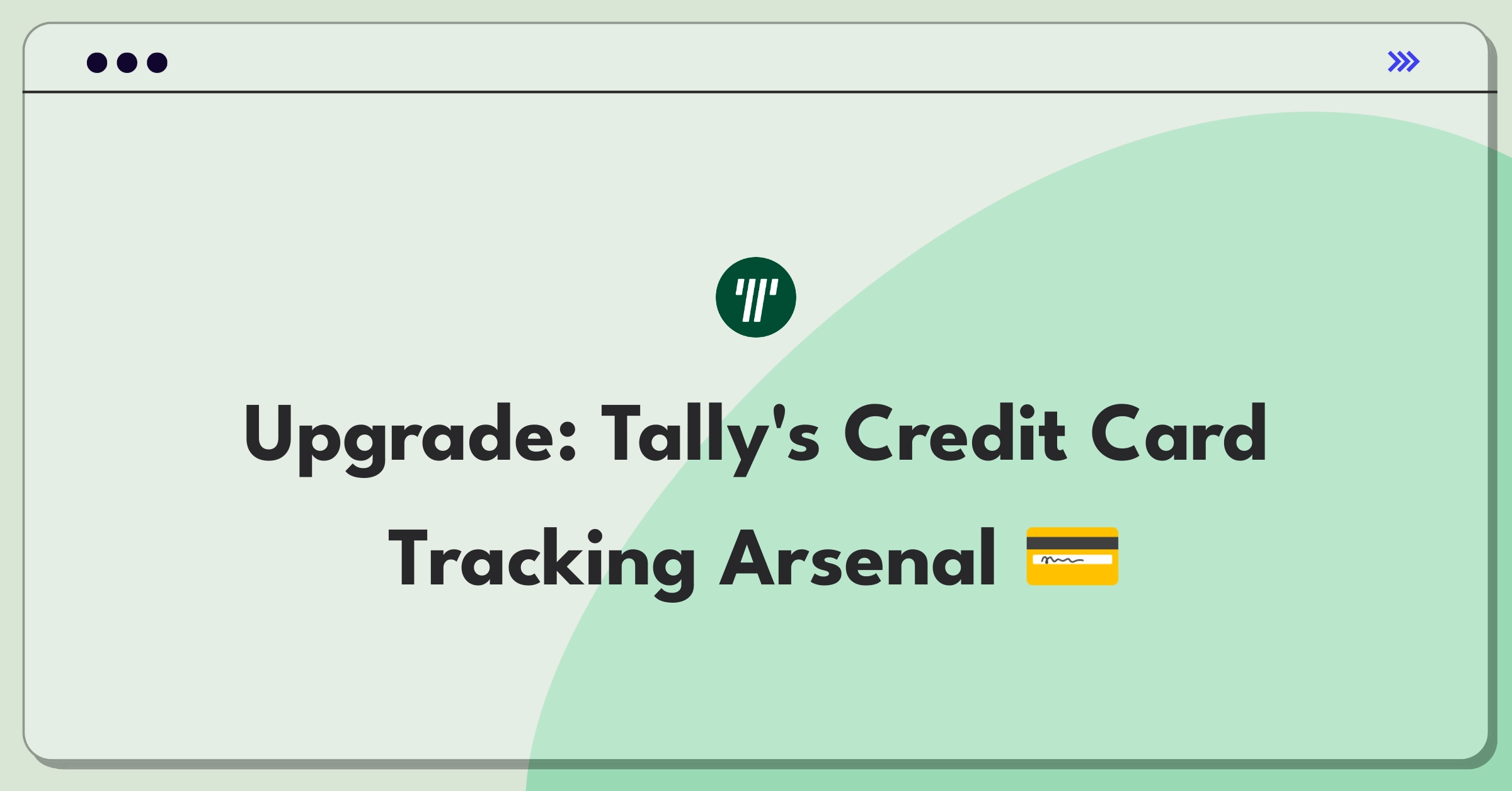 Product Management Improvement Question: Enhancing Tally's credit card management features for better spending tracking