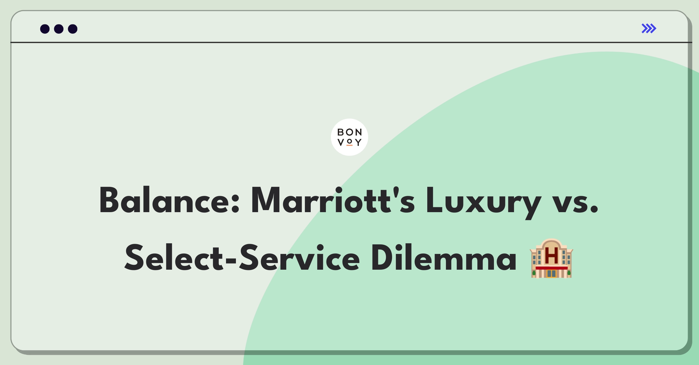 Product Management Trade-Off Question: Luxury hotel suite contrasted with budget-friendly room, symbolizing Marriott's expansion dilemma