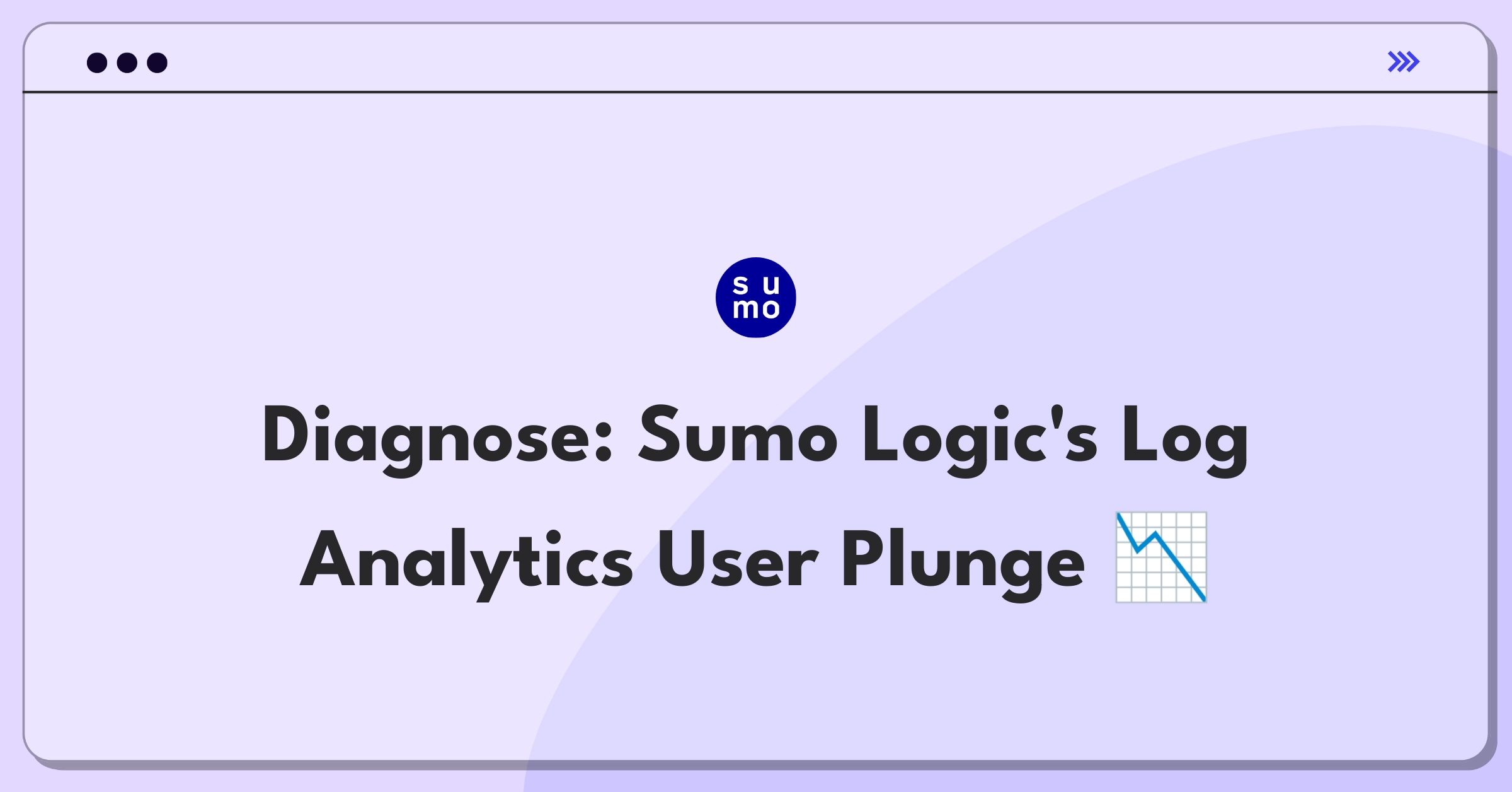 Product Management Root Cause Analysis Question: Investigating Sumo Logic's Log Analytics feature user decline