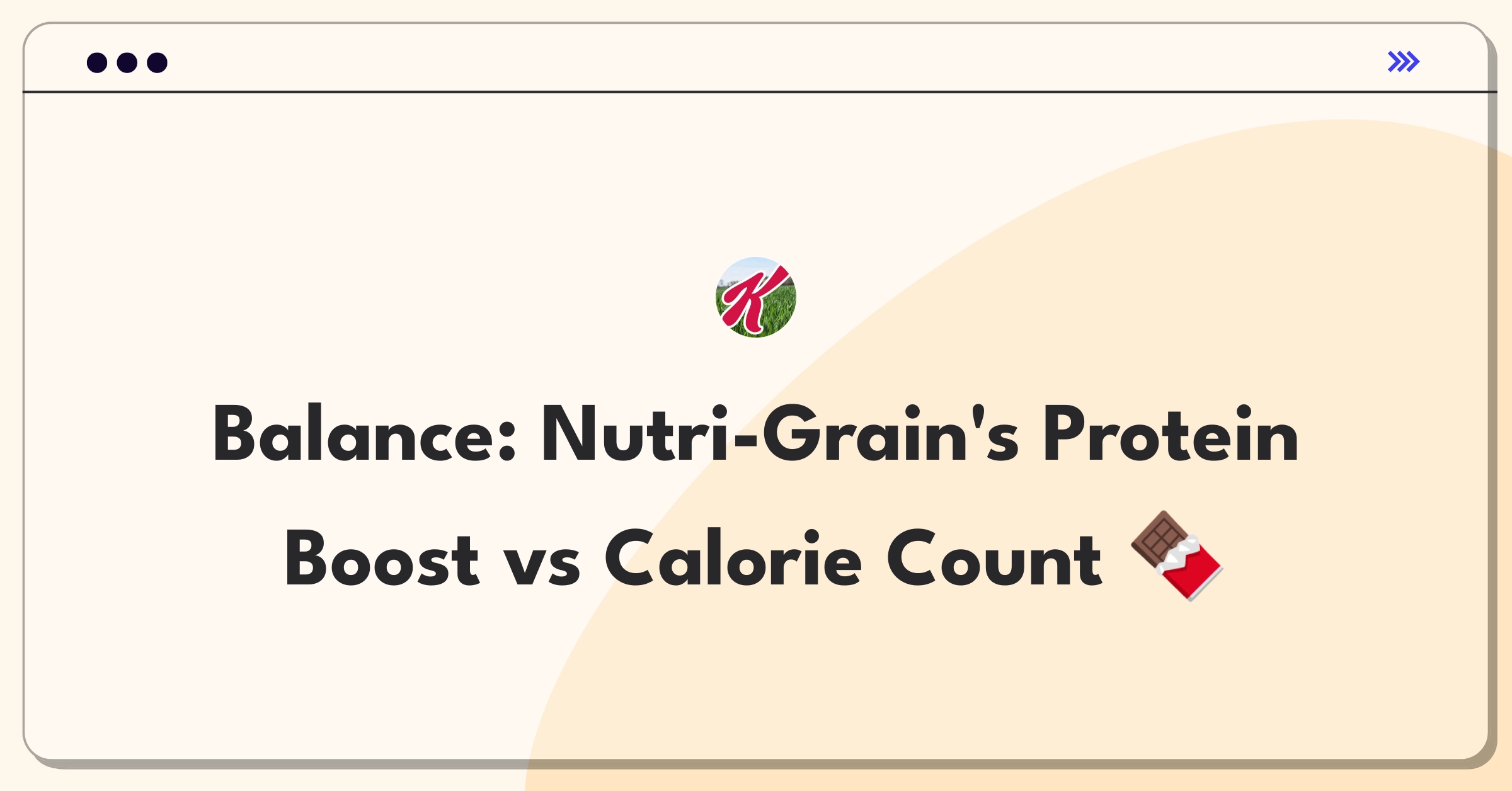 Product Management Trade-Off Question: Balancing protein increase and calorie maintenance in Kellogg's Nutri-Grain bars