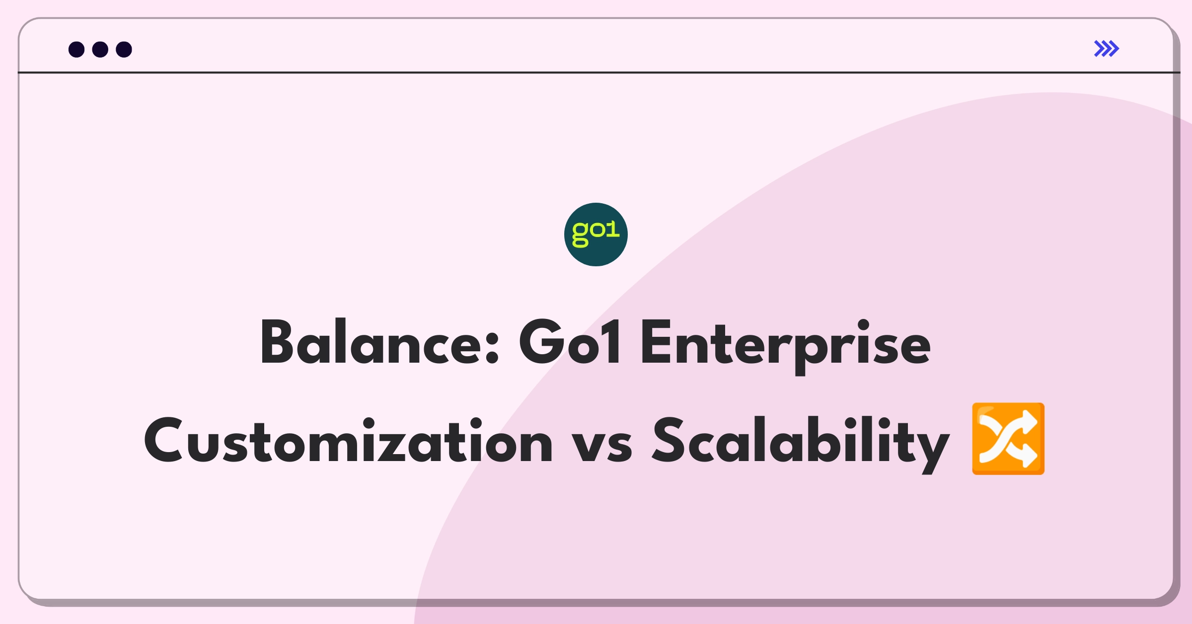 Product Management Trade-Off Question: Go1 enterprise solution customization versus standardization dilemma