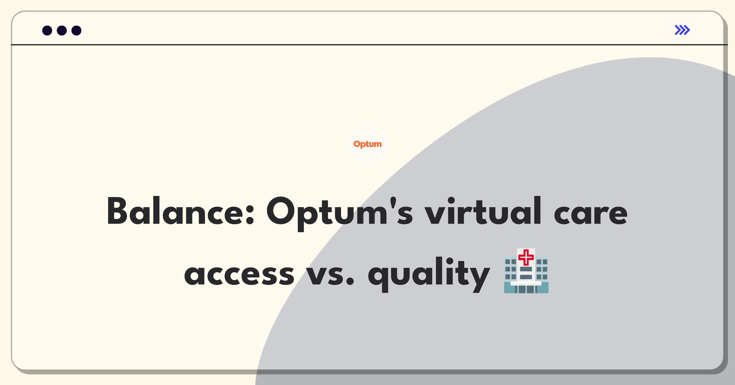 Product Management Strategy Question: Optum virtual care expansion versus quality improvement tradeoff analysis