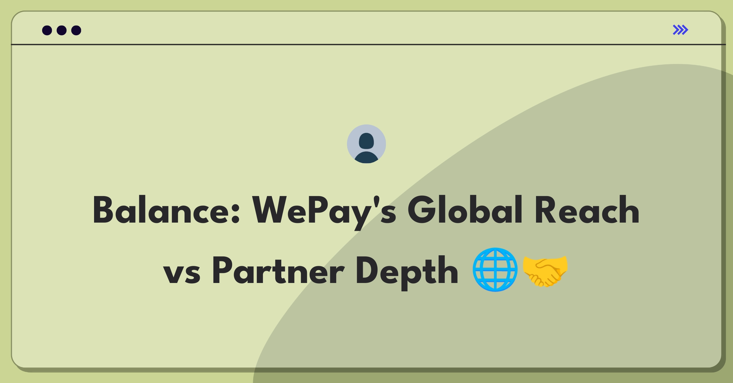 Product Management Trade-Off Question: WePay expansion strategy balancing global growth with platform integration depth