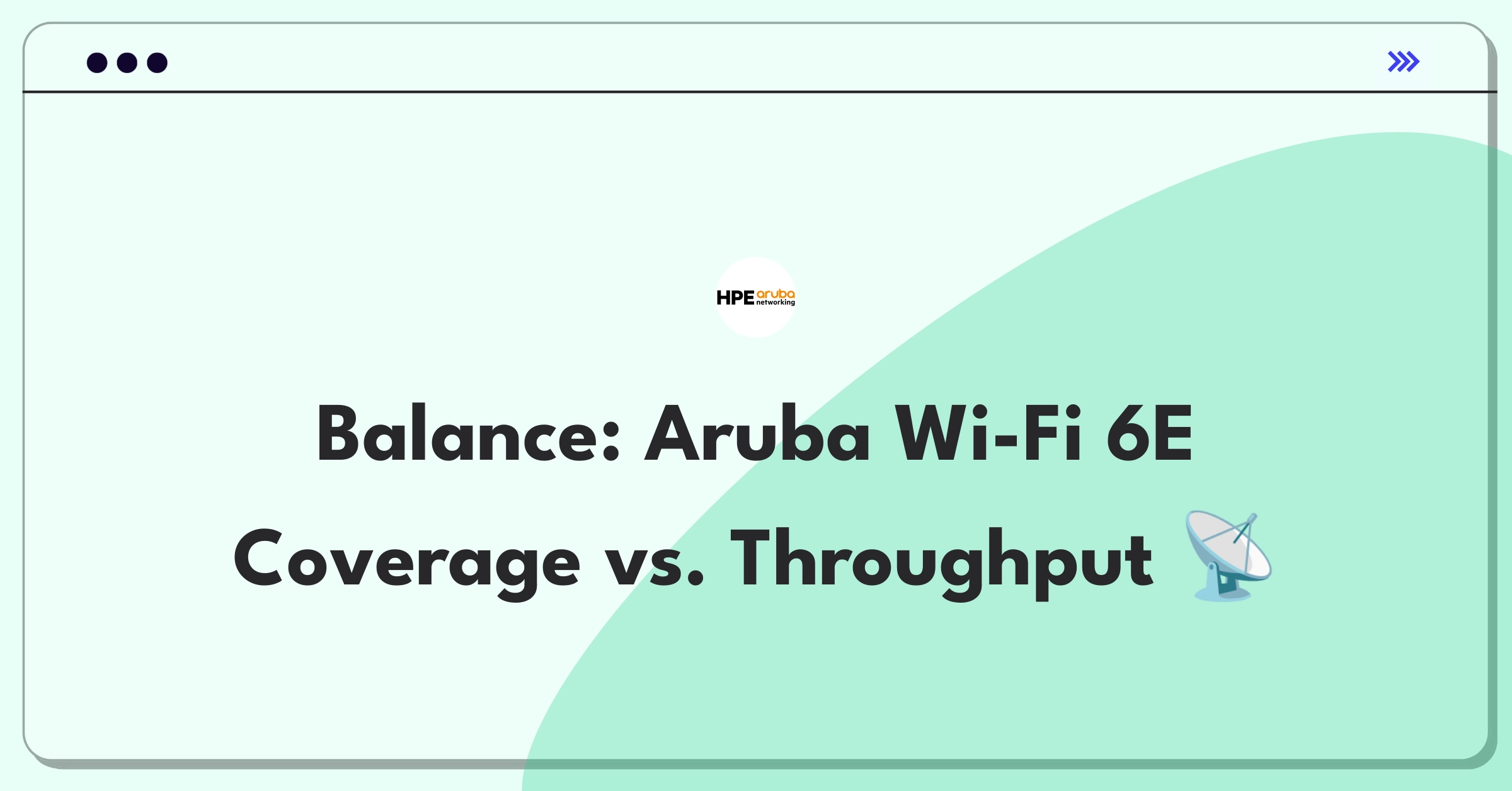 Product Management Trade-Off Question: Aruba Wi-Fi 6E access point optimization for coverage or throughput in dense environments