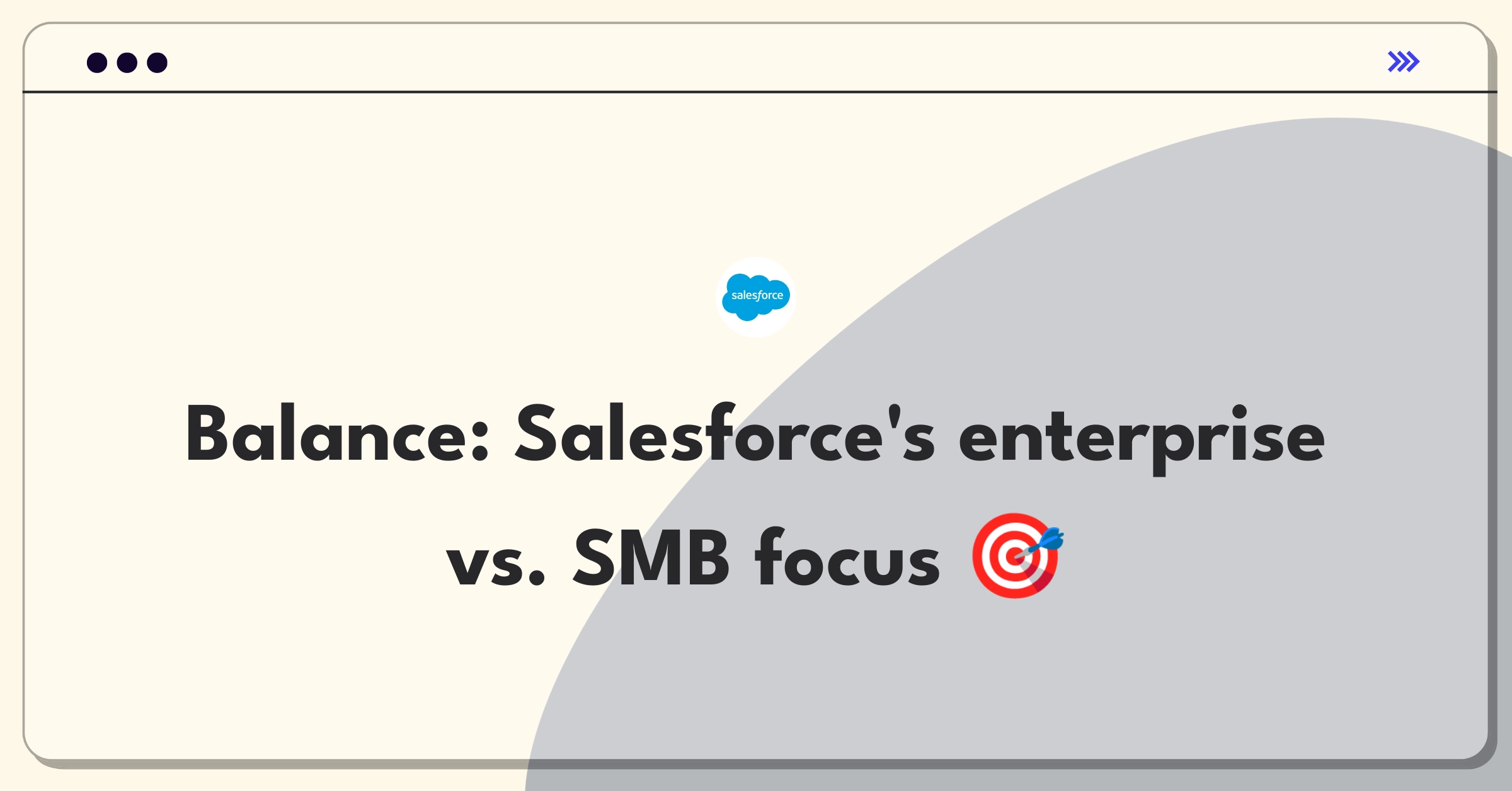 Product Management Trade-off Question: Salesforce enterprise and small business market segment focus analysis