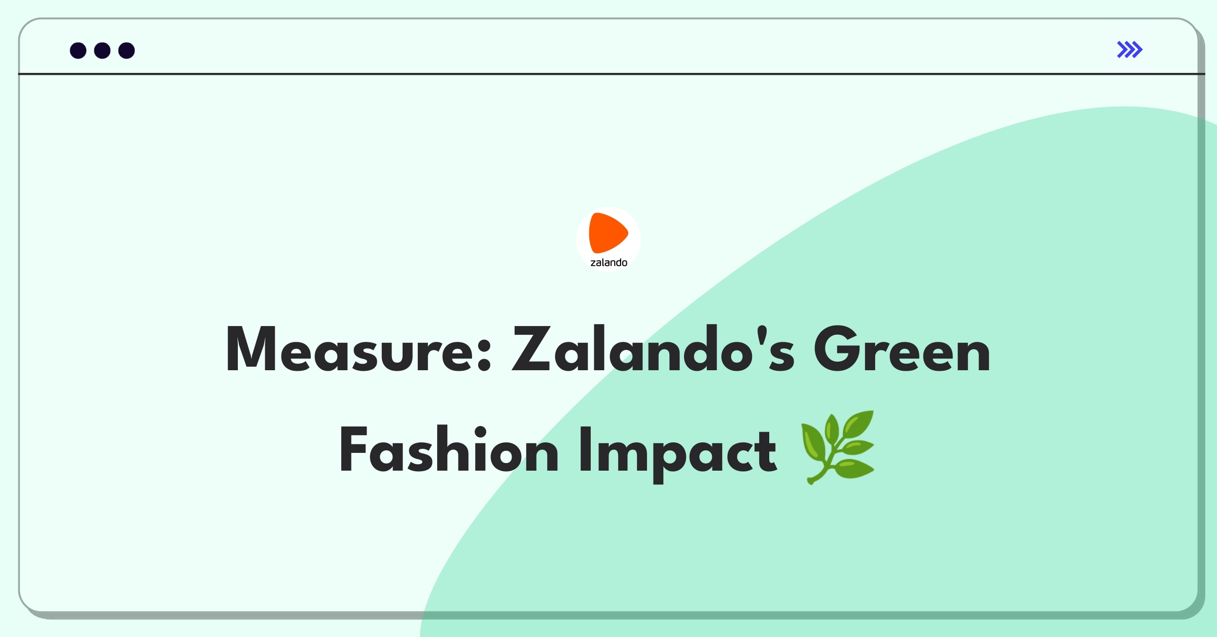 Product Management Metrics Question: Zalando sustainability initiative success measurement framework