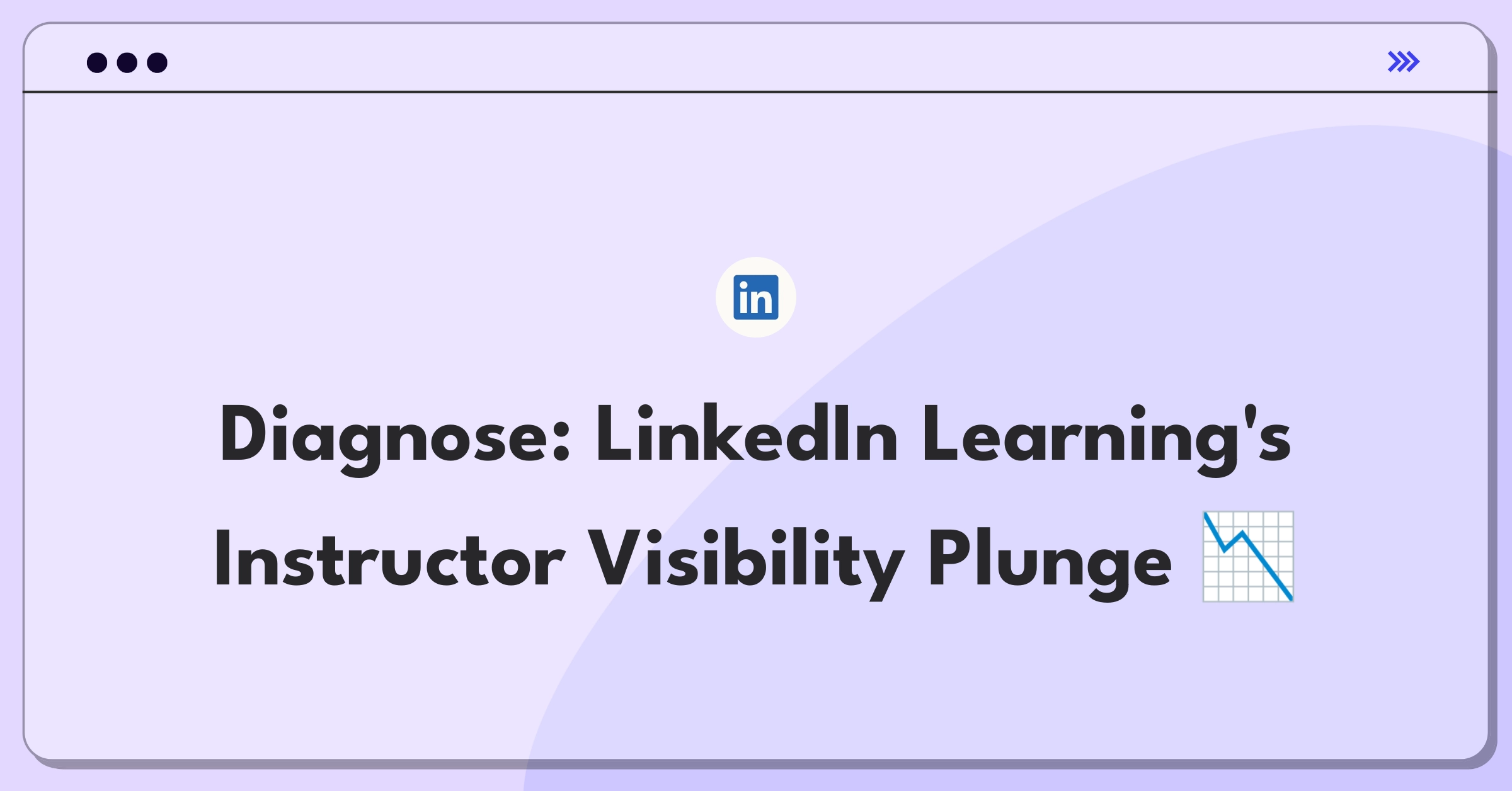 Product Management Root Cause Analysis Question: LinkedIn Learning instructor profile views decrease graph