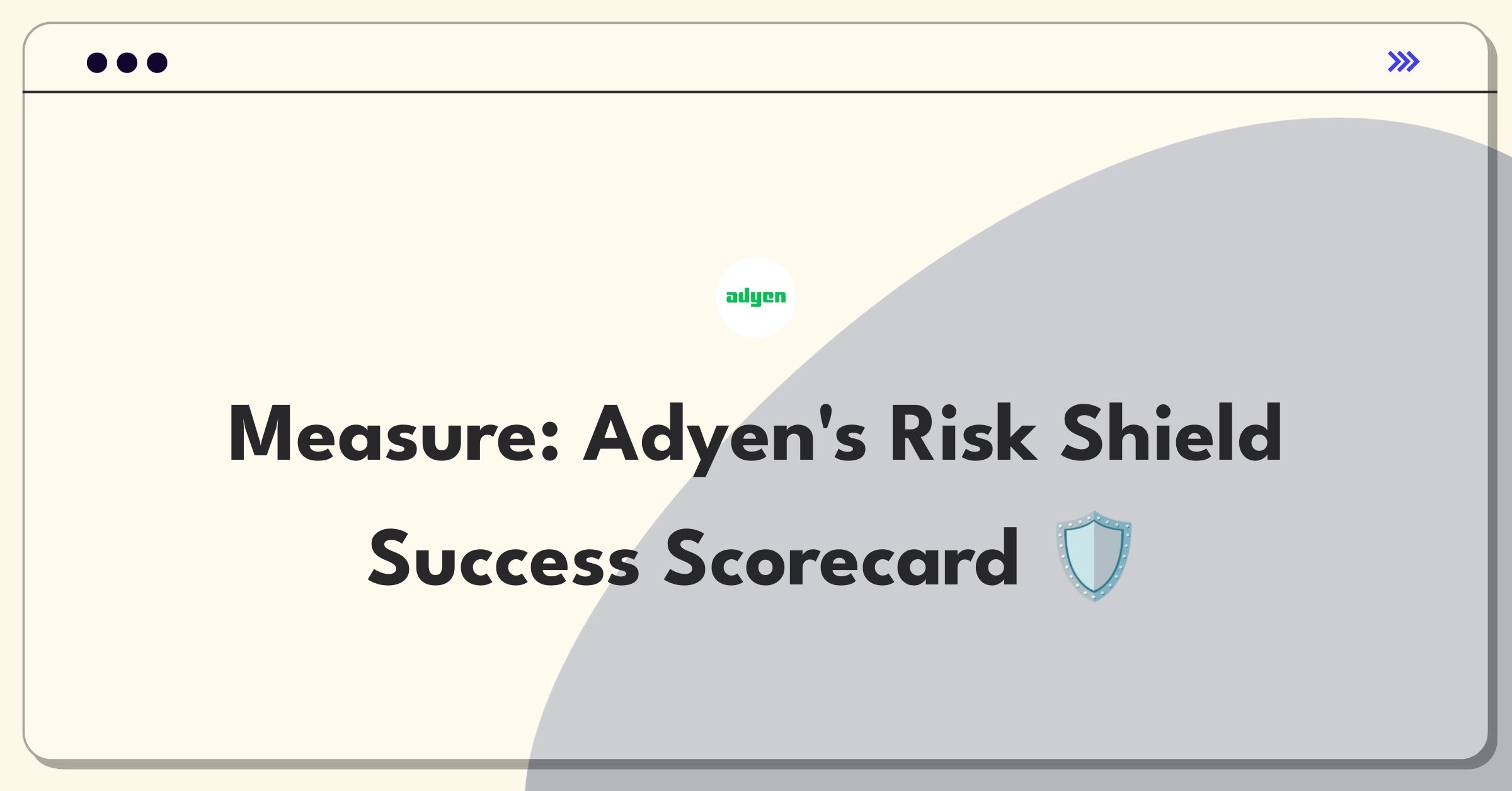 Product Management Metrics Question: Adyen risk management success definition framework