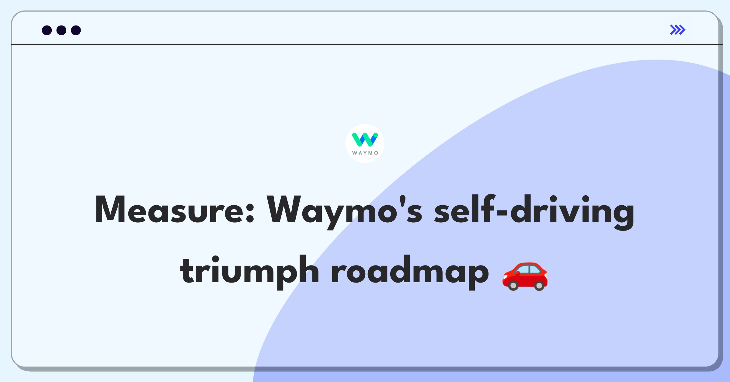 Product Management Metrics Question: Waymo autonomous driving success measurement framework