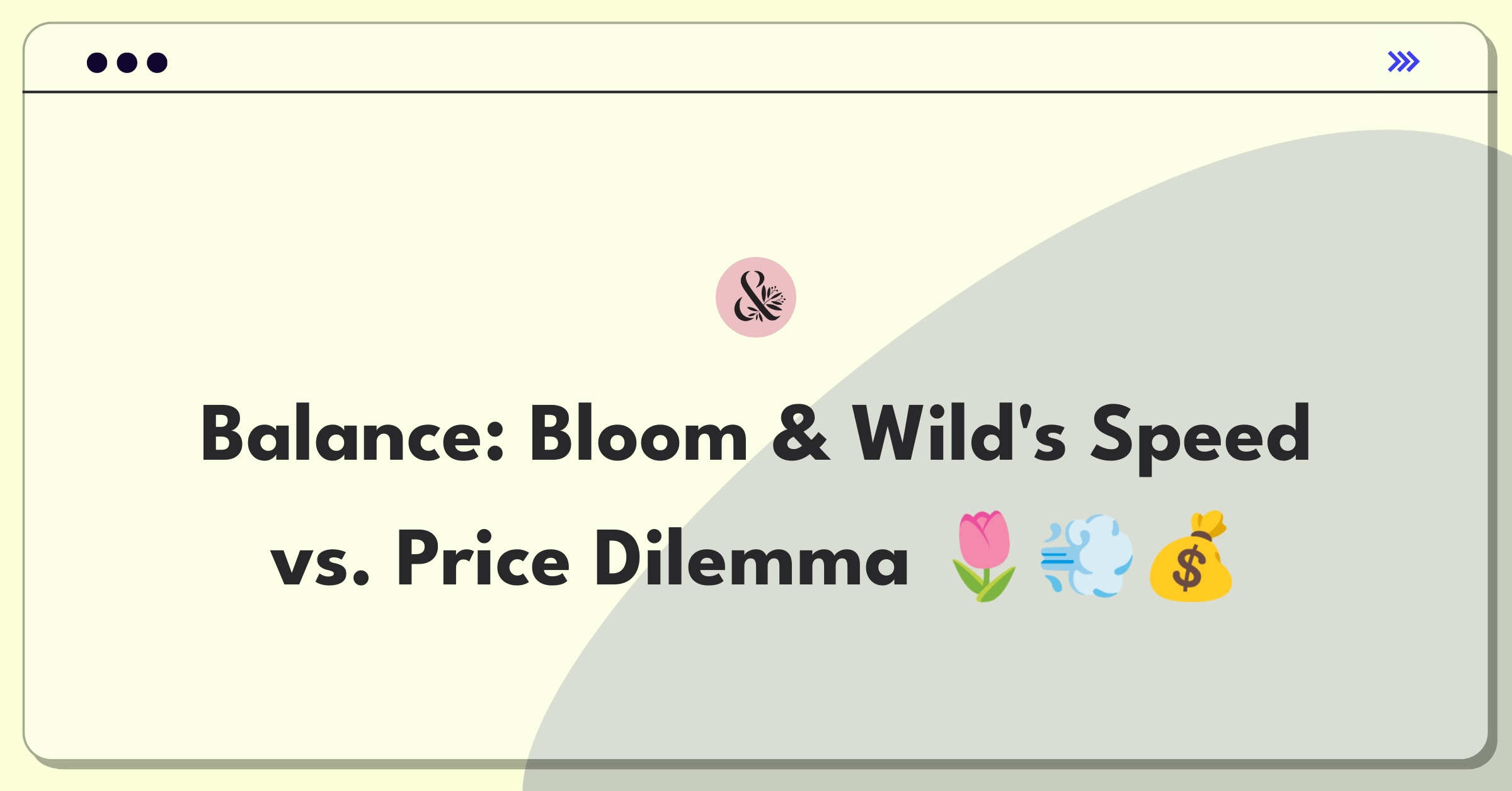 Product Management Trade-off Question: Bloom & Wild delivery speed versus pricing strategy for customer acquisition