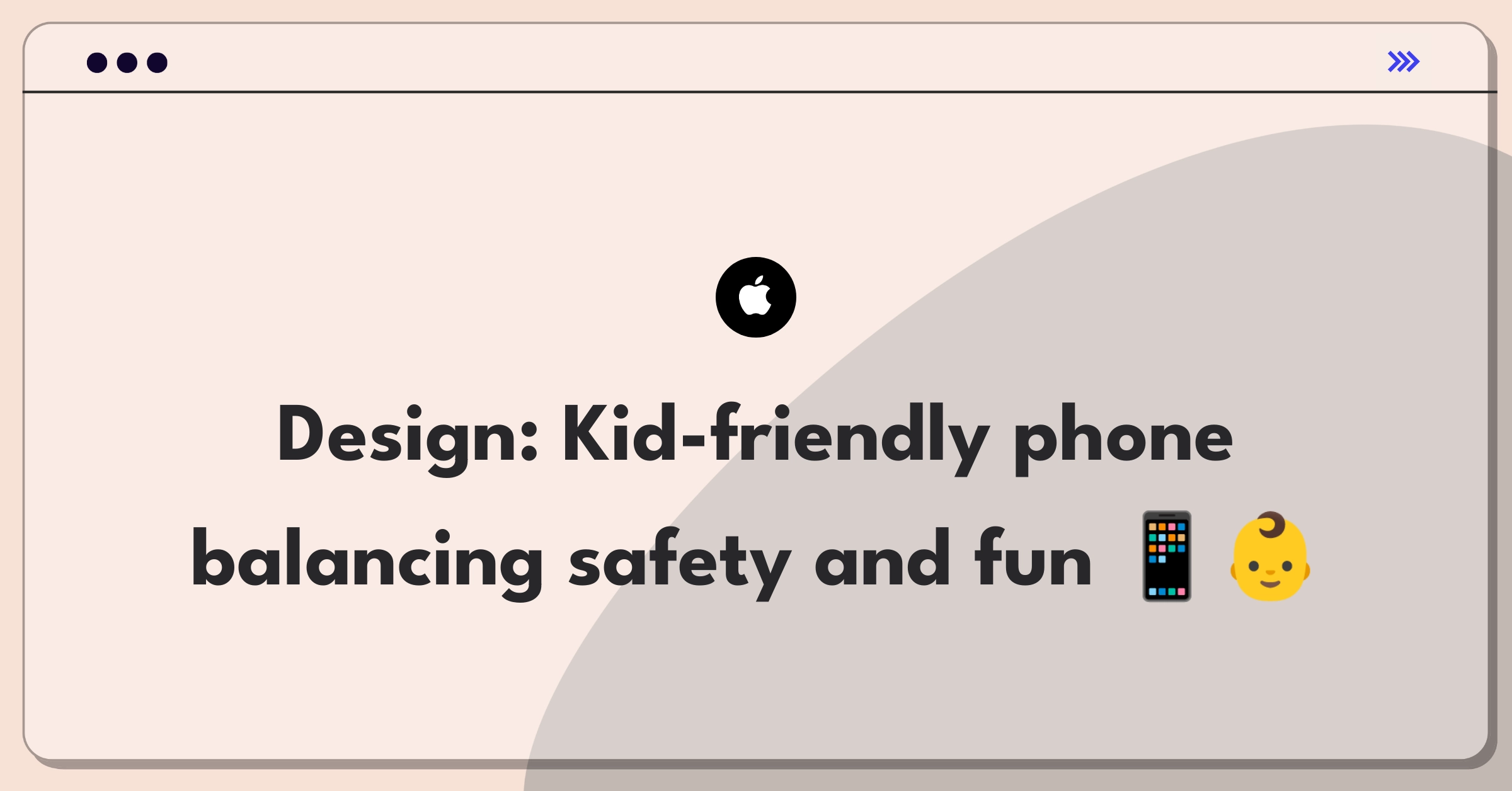 Product Management Design Question: Conceptual image of a colorful, child-safe smartphone with large buttons and parental controls