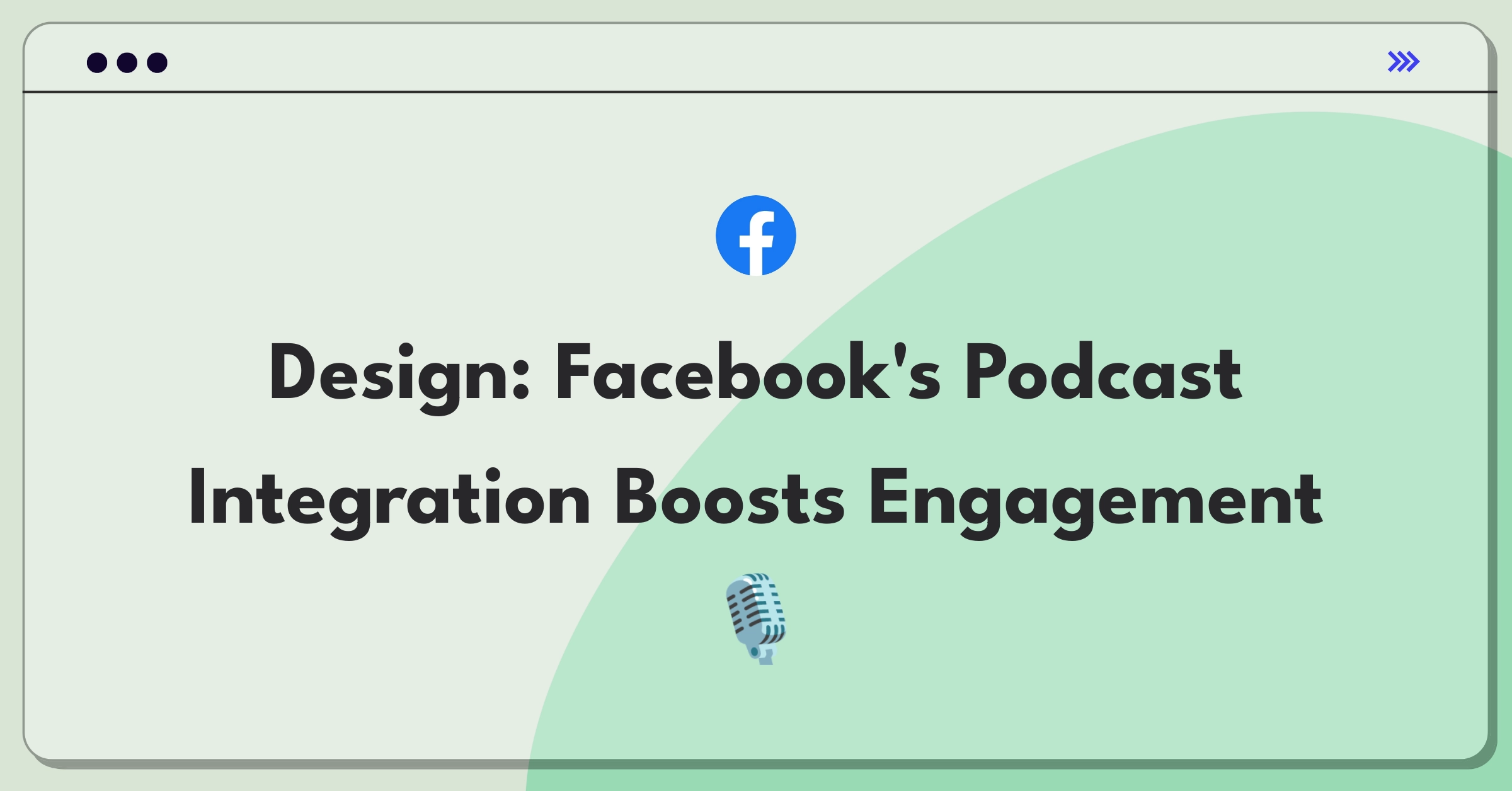 Product Management Design Question: Facebook podcasting feature integration with social network