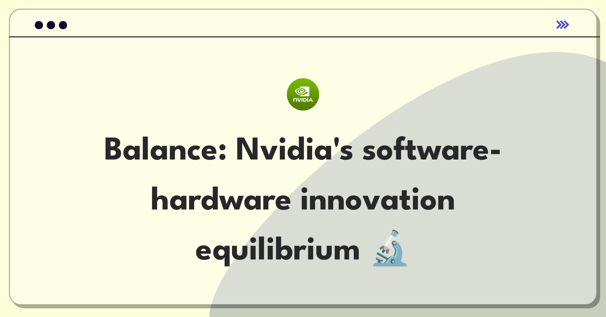 Product Management Trade-off Question: Balancing Nvidia's investment in software development versus hardware innovation