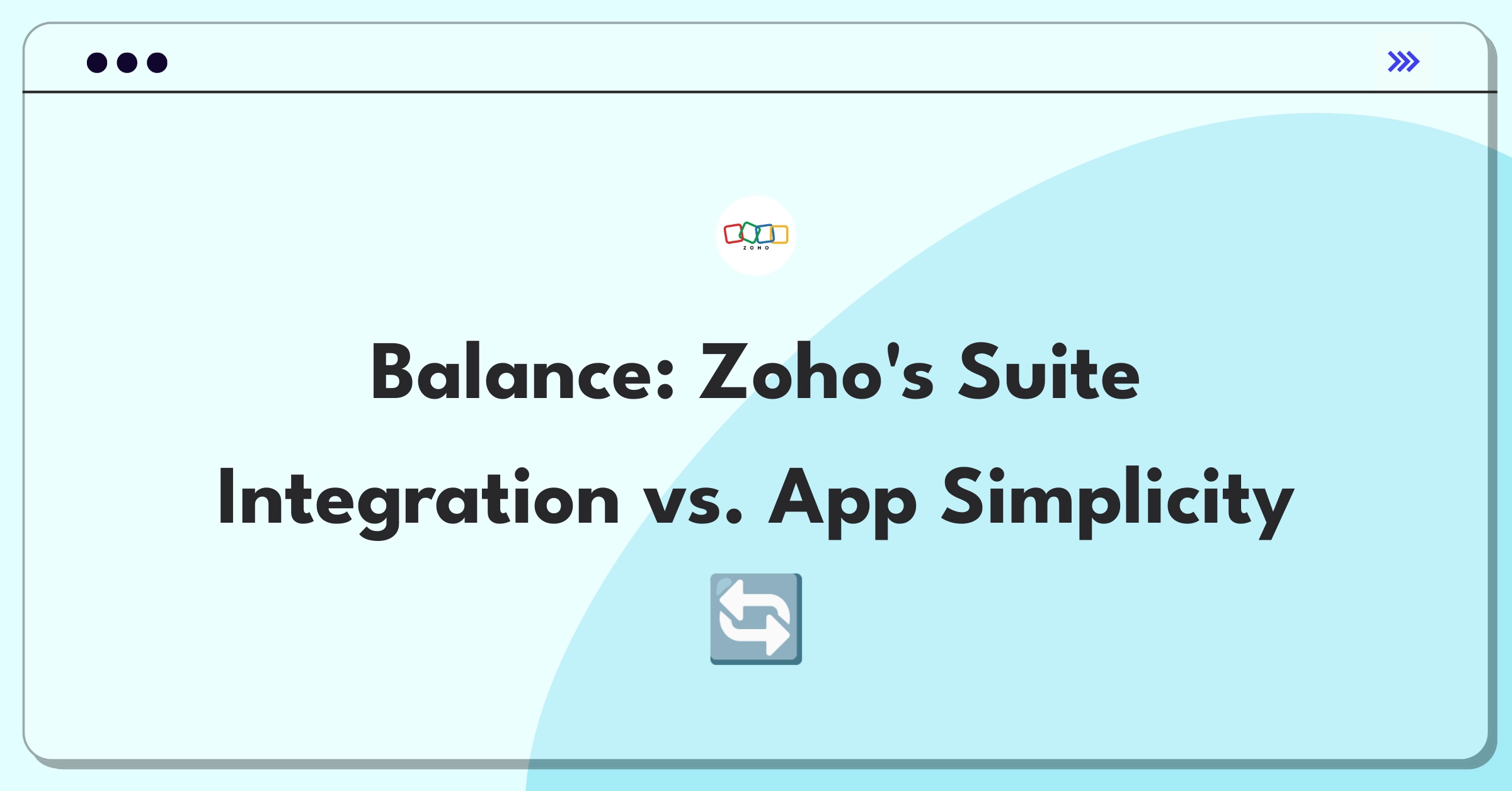 Product Management Trade-off Question: Zoho app suite integration versus individual tool performance and simplicity