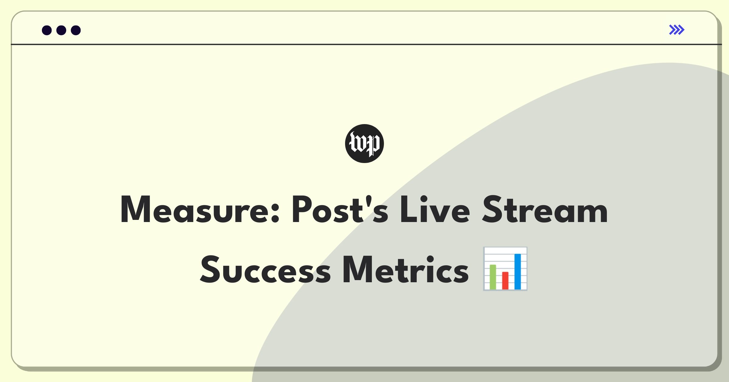 Product Management Analytics Question: Defining success metrics for Washington Post's live video streaming feature