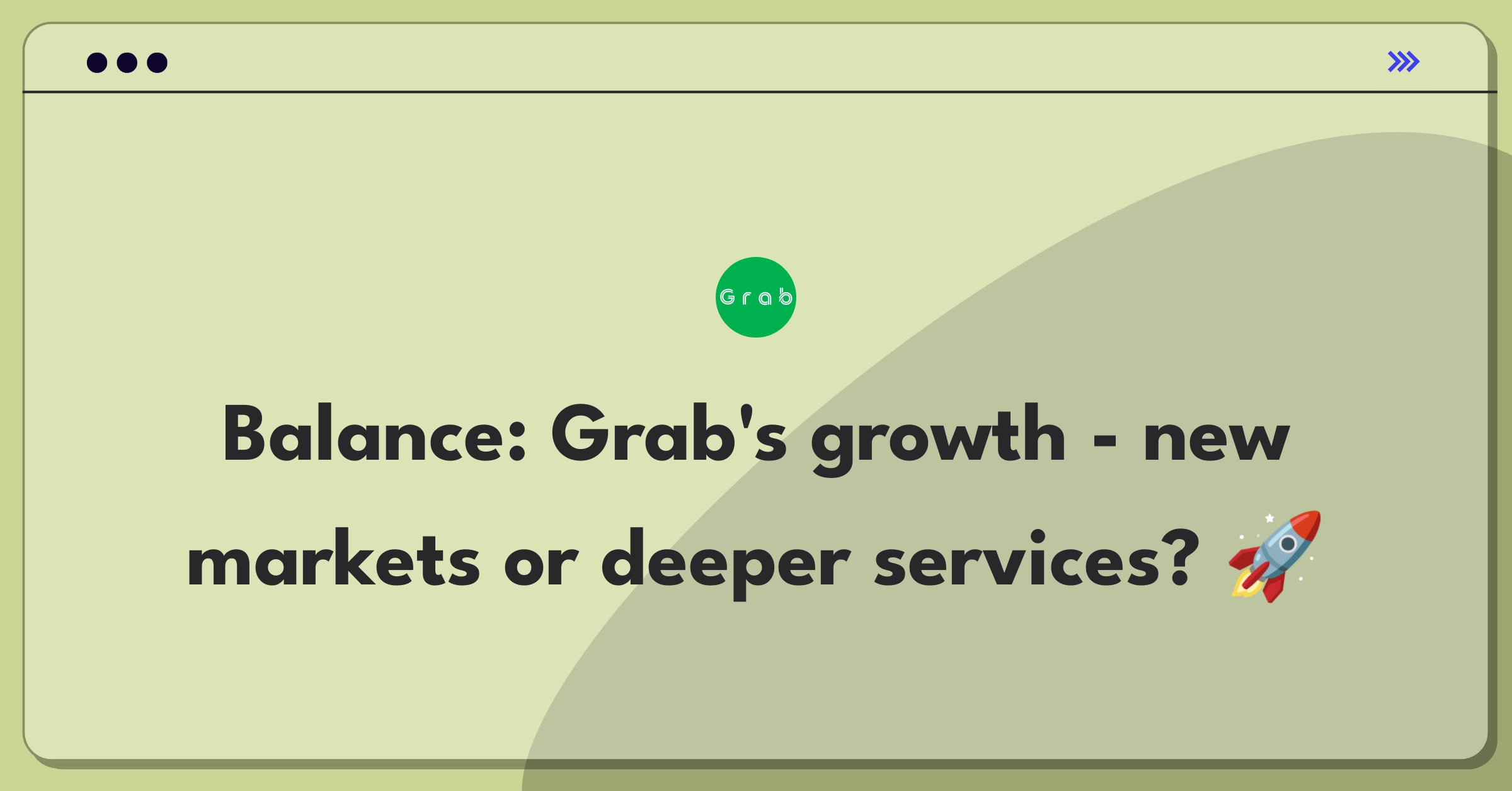 Product Management Trade-off Question: Grab's strategic decision between market expansion and service deepening